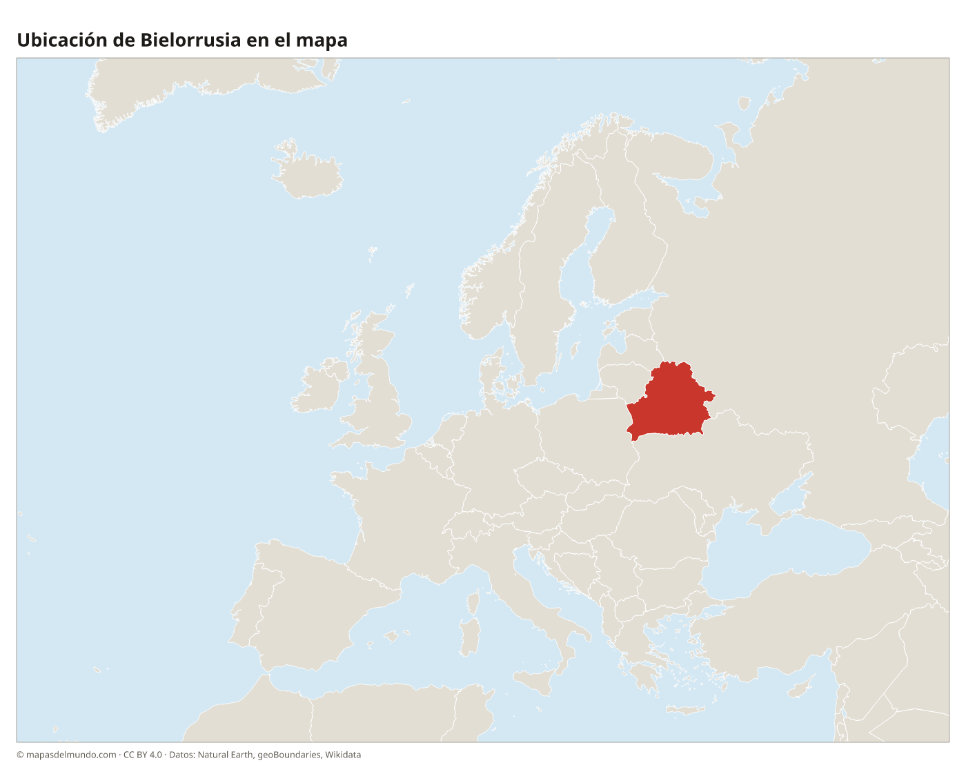 Ubicación de Bielorrusia en el mapa