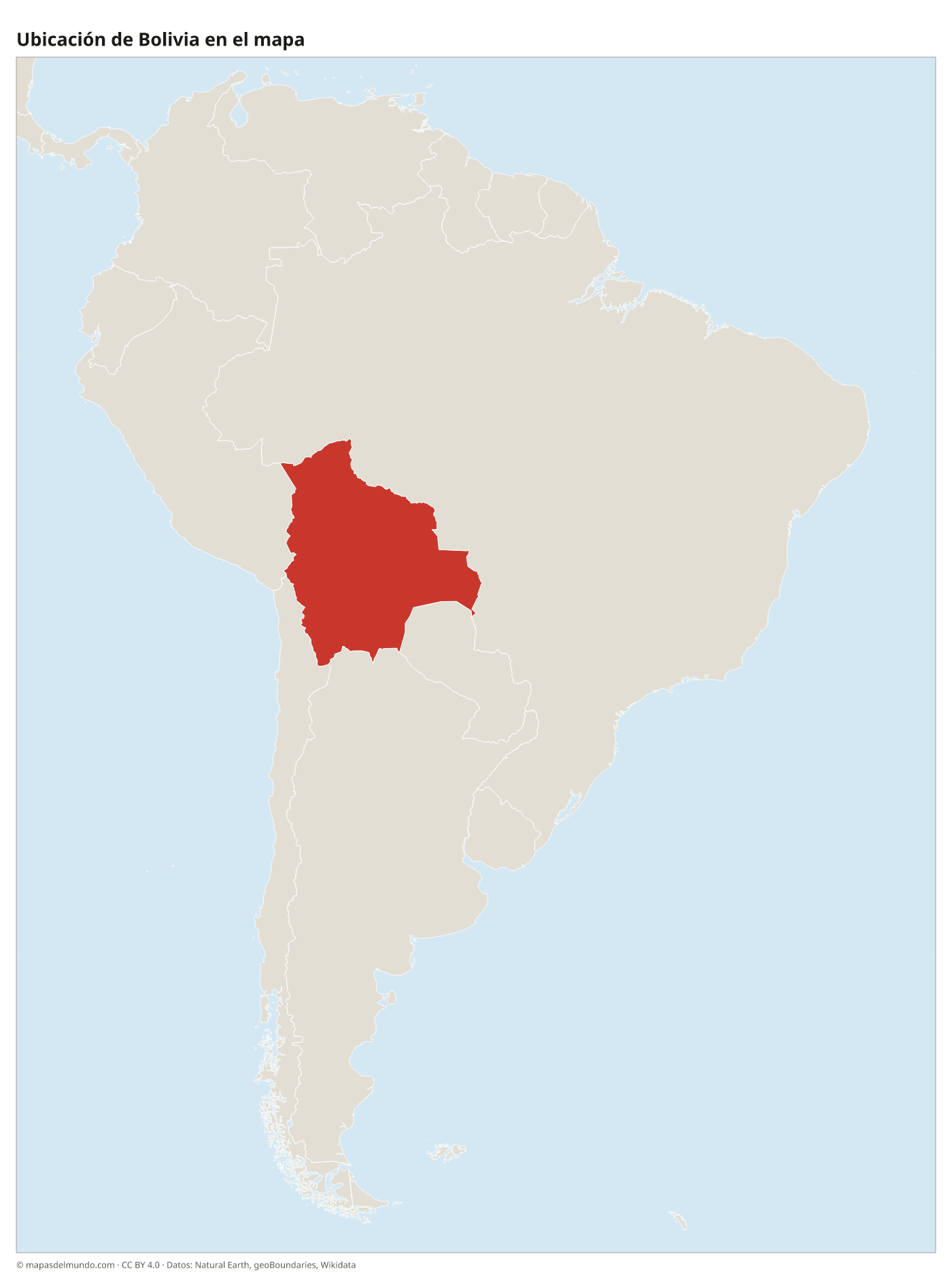 Ubicación de Bolivia en el mapa