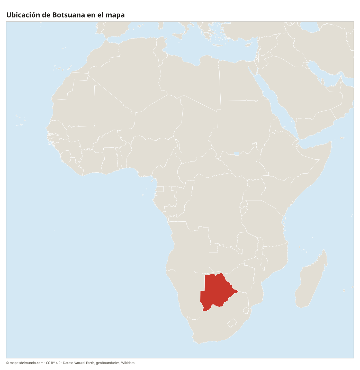 Ubicación de Botsuana en el mapa