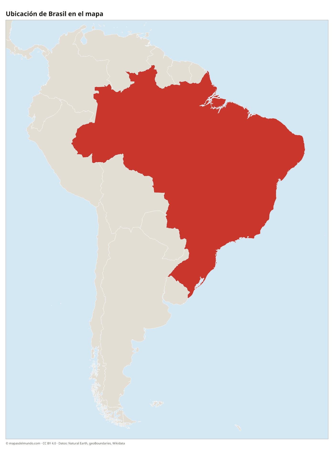 Ubicación de Brasil en el mapa