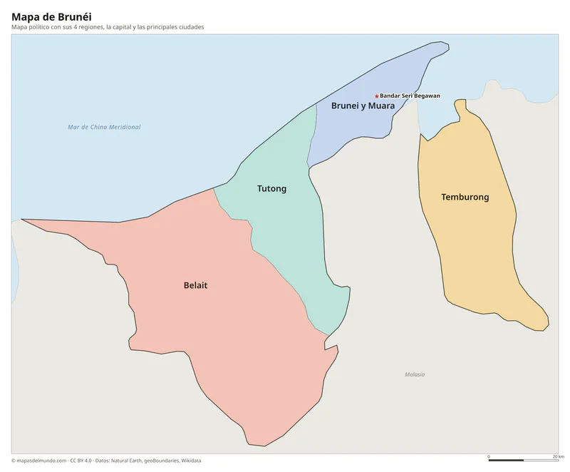 Mapa de Brunéi