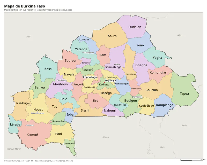 Mapa de Burkina Faso