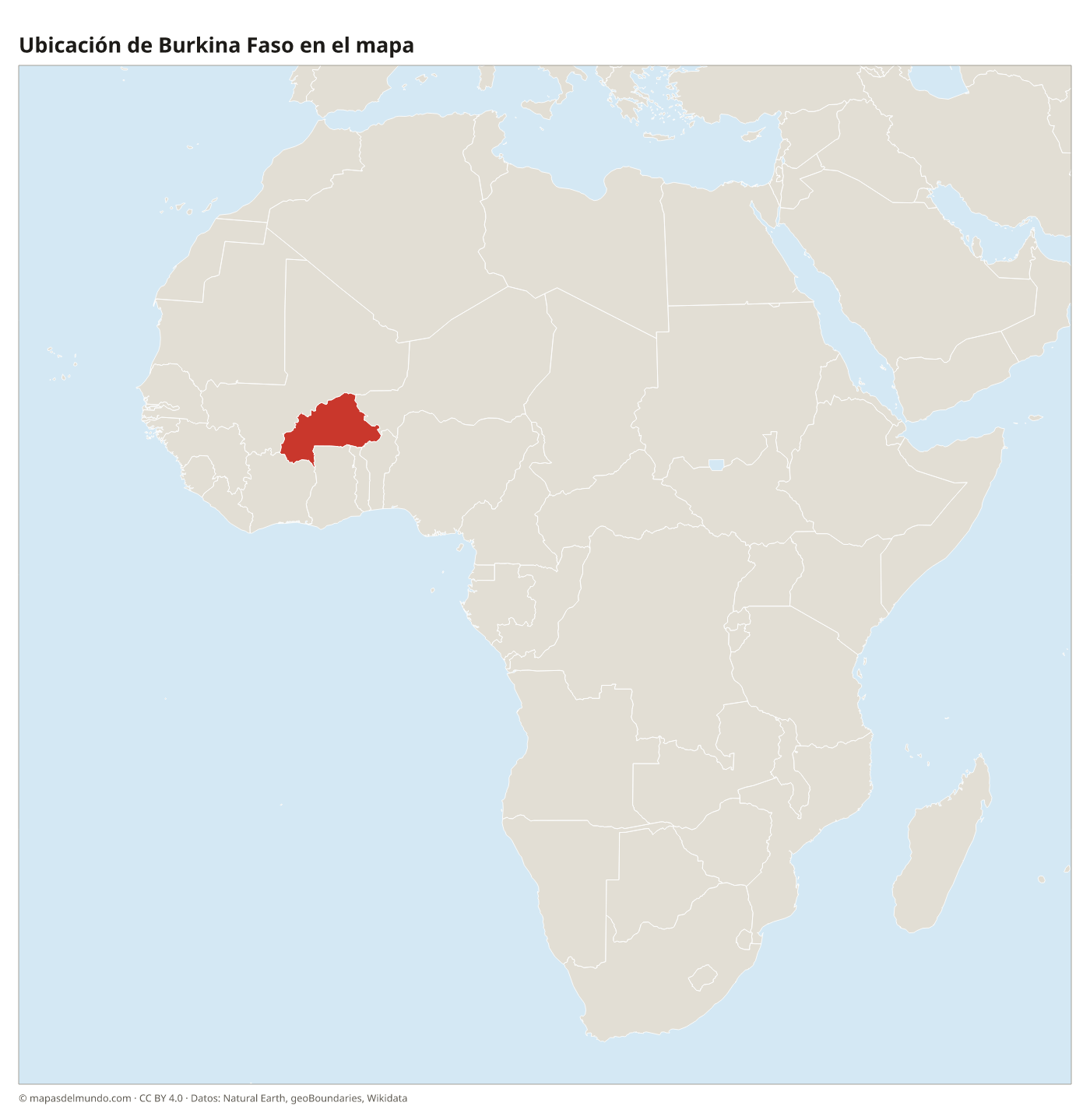 Ubicación de Burkina Faso en el mapa