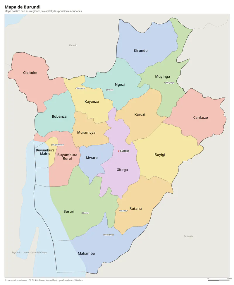 Mapa de Burundi