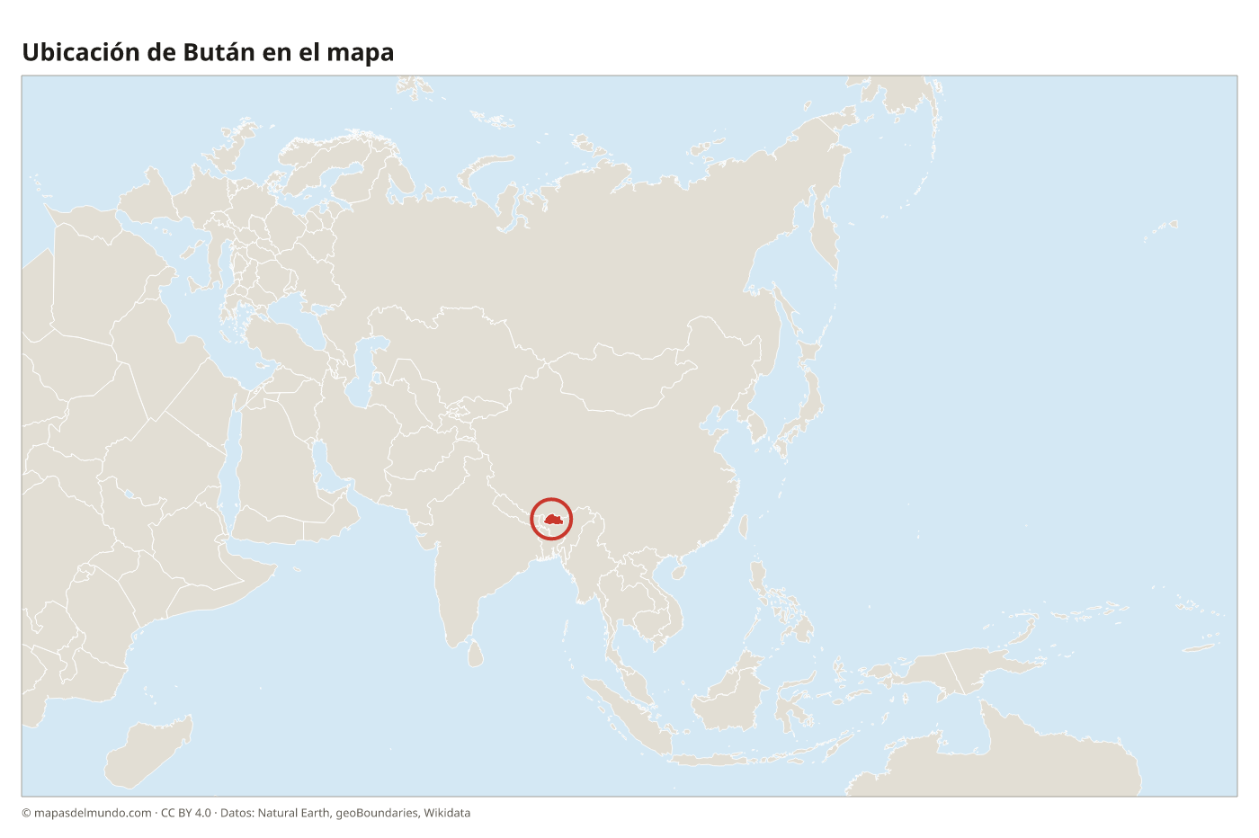 Ubicación de Bután en el mapa