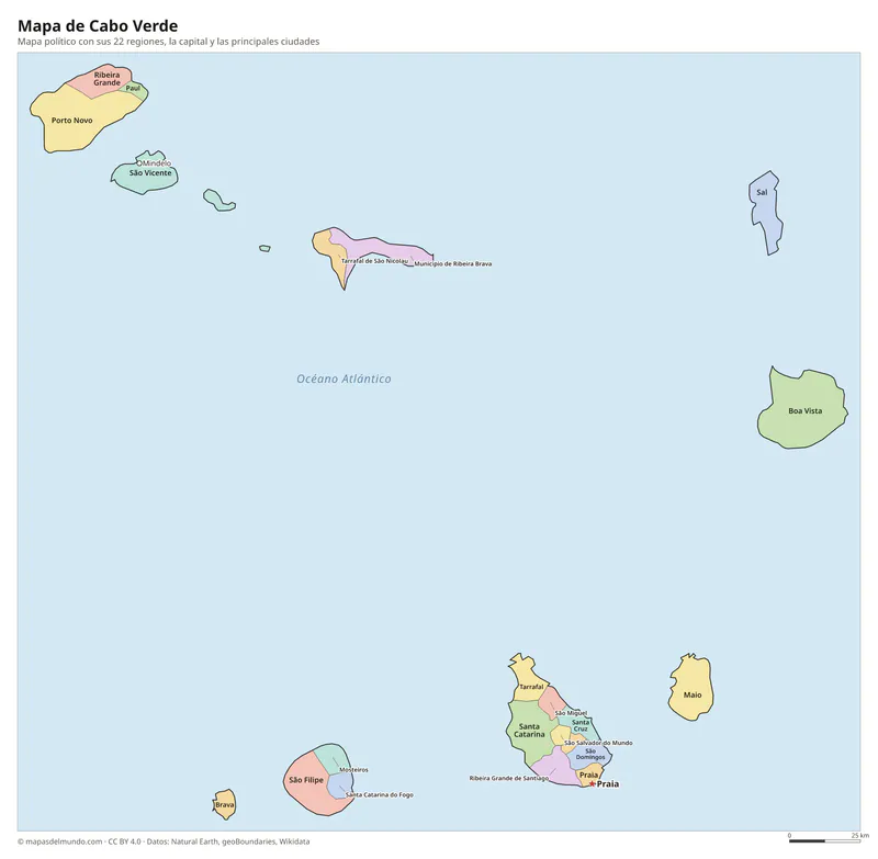 Mapa de Cabo Verde