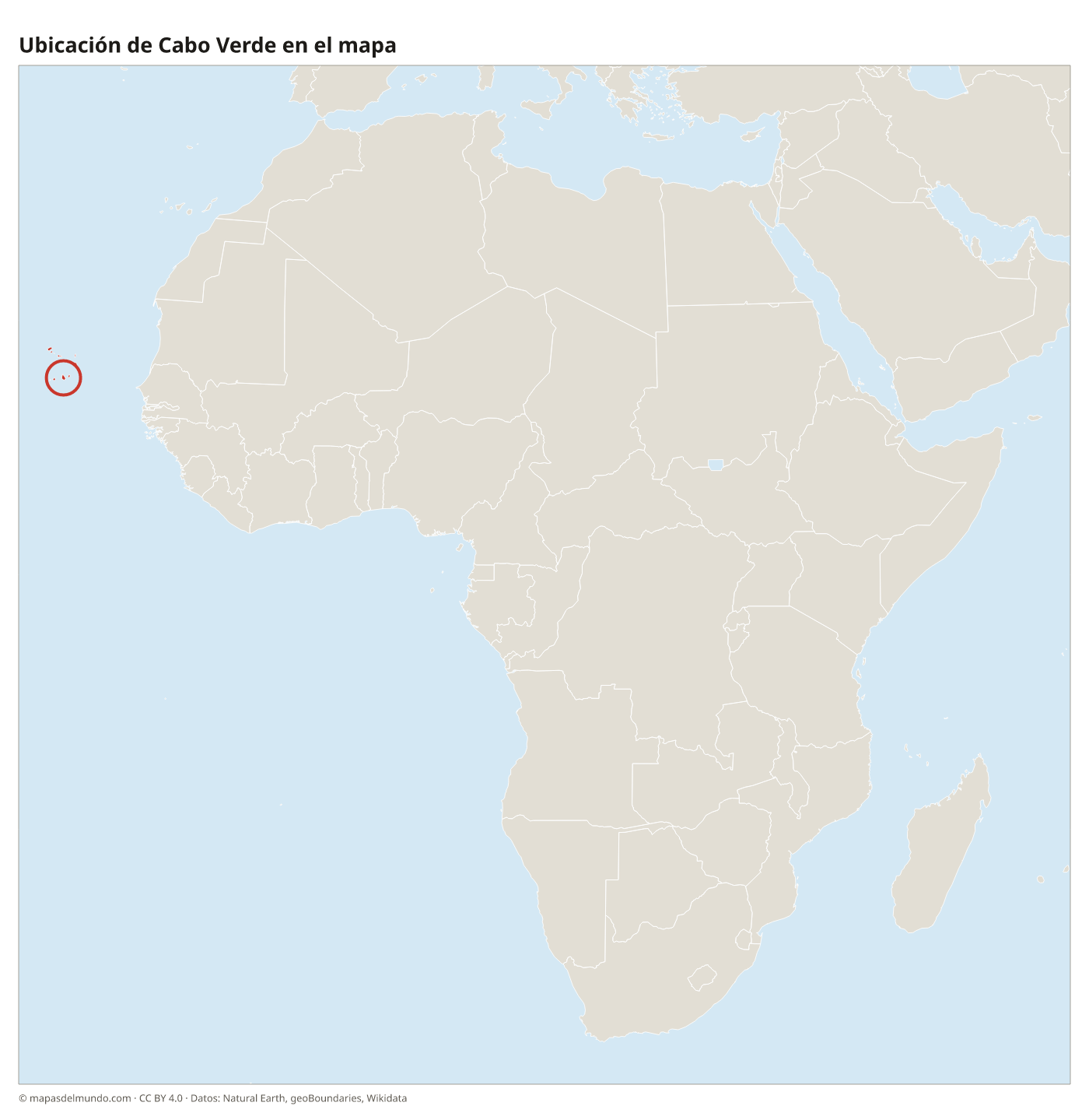 Ubicación de Cabo Verde en el mapa