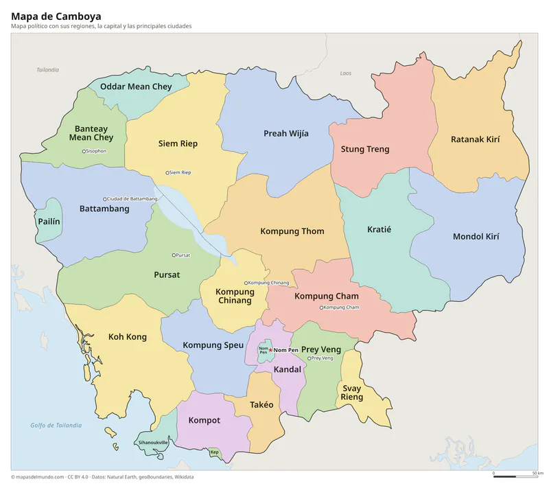 Mapa de Camboya