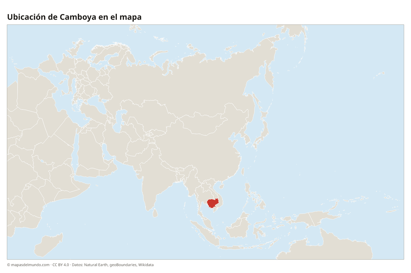 Ubicación de Camboya en el mapa