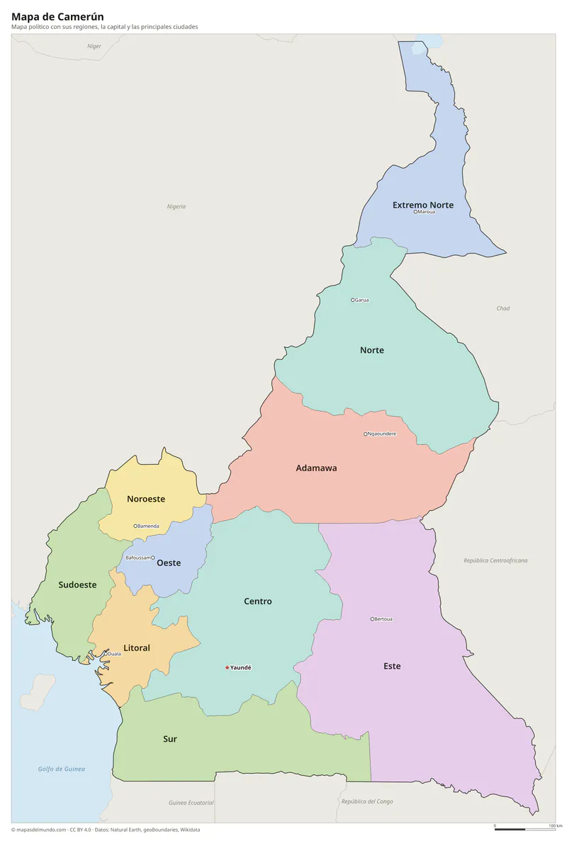 Mapa de Camerún