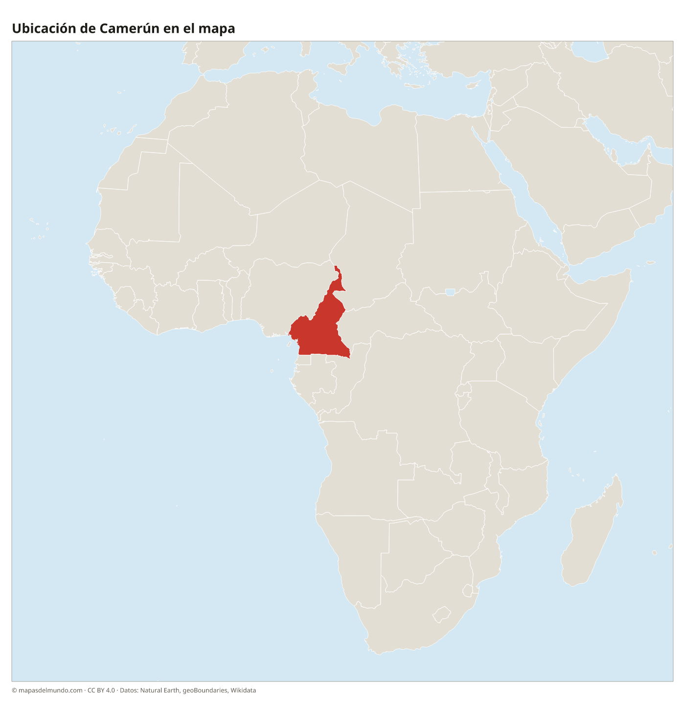 Ubicación de Camerún en el mapa