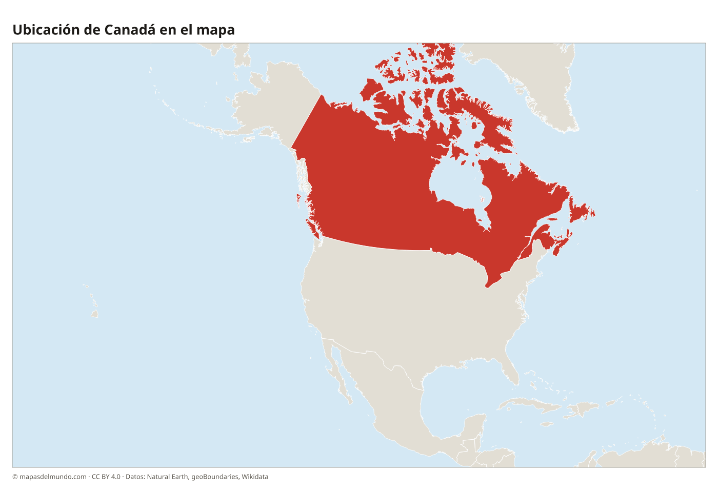 Ubicación de Canadá en el mapa