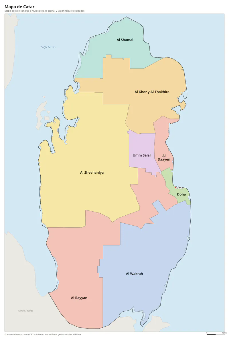 Mapa de Catar