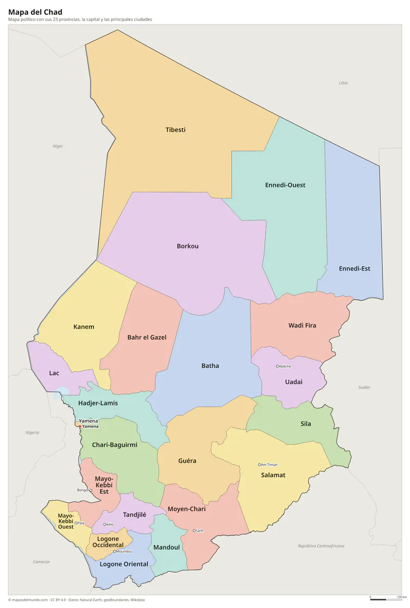 Mapa del Chad
