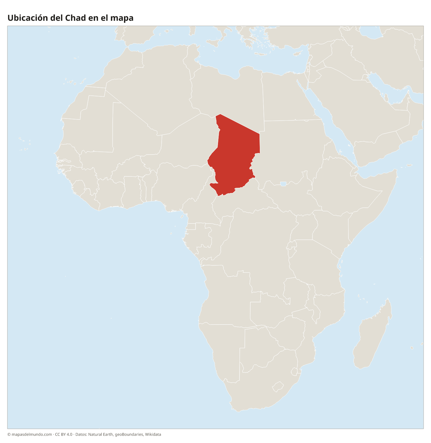 Ubicación del Chad en el mapa
