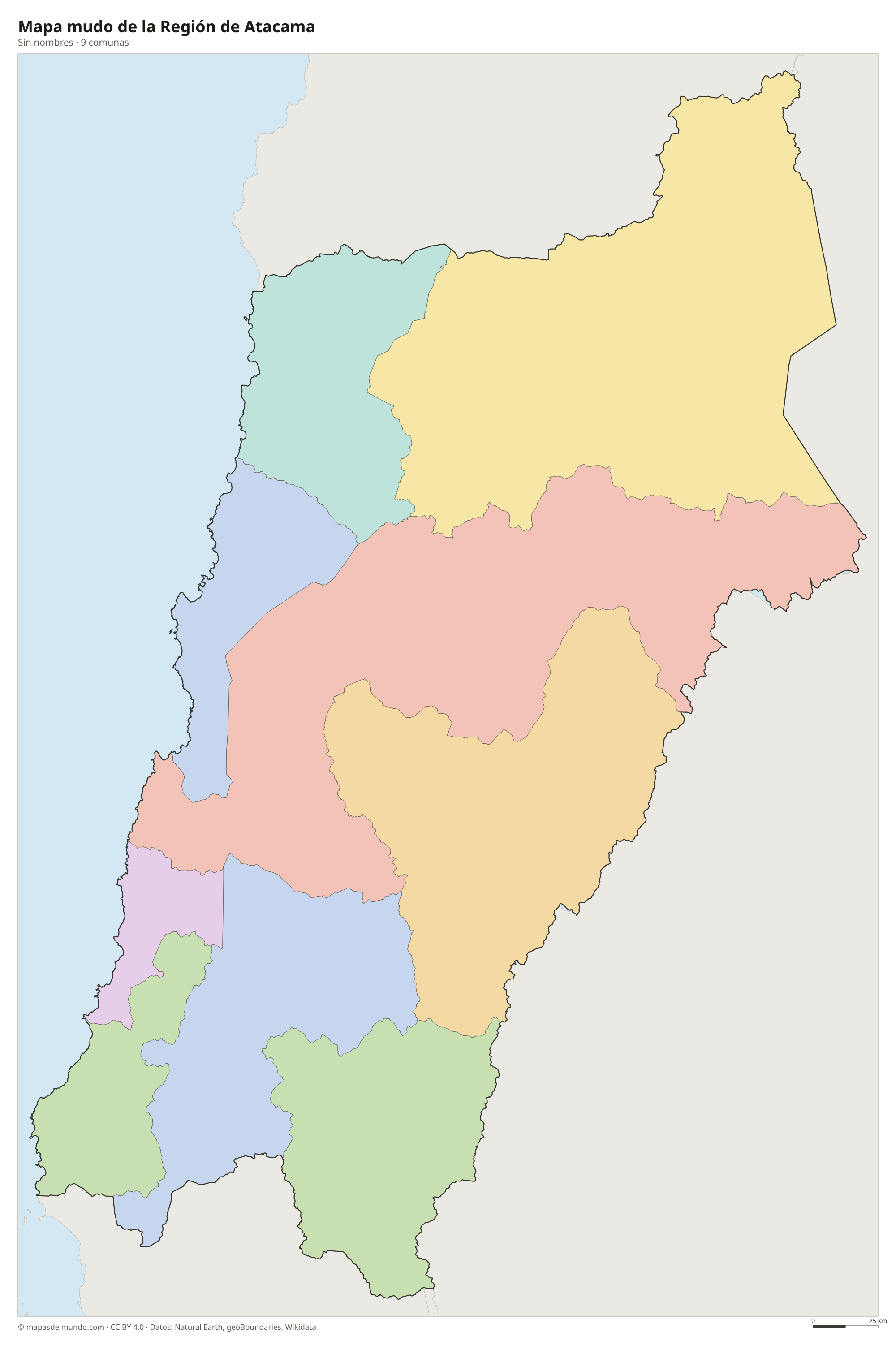 Mapa mudo de la Región de Atacama
