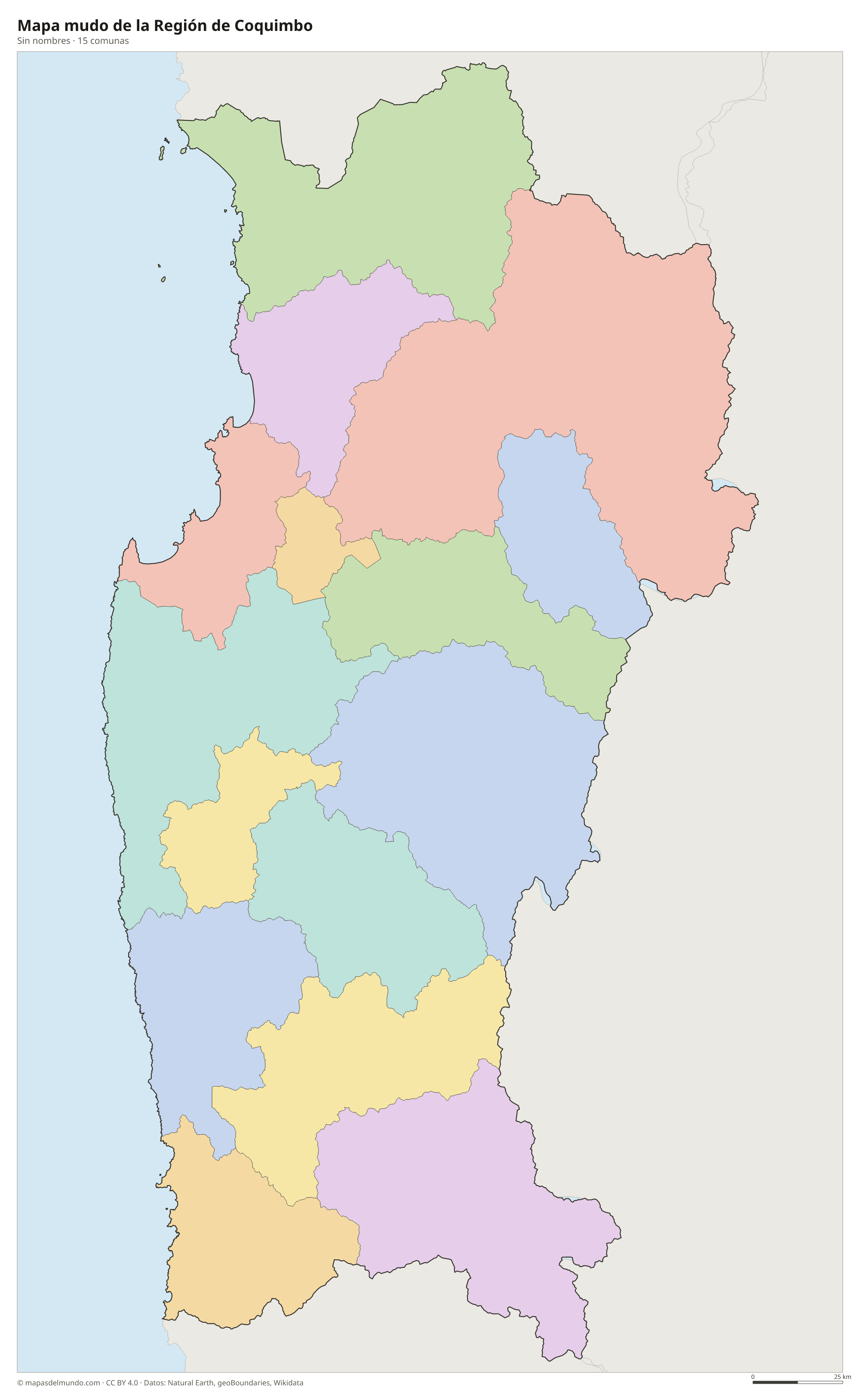 Mapa mudo de la Región de Coquimbo