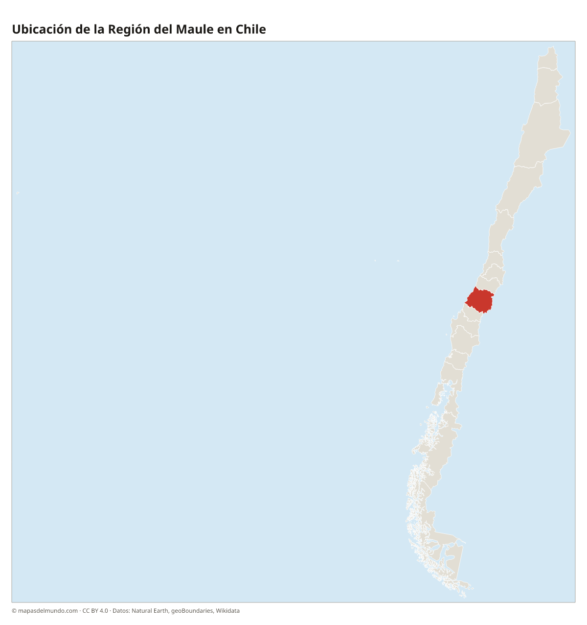 Ubicación de la Región del Maule en el mapa de Chile