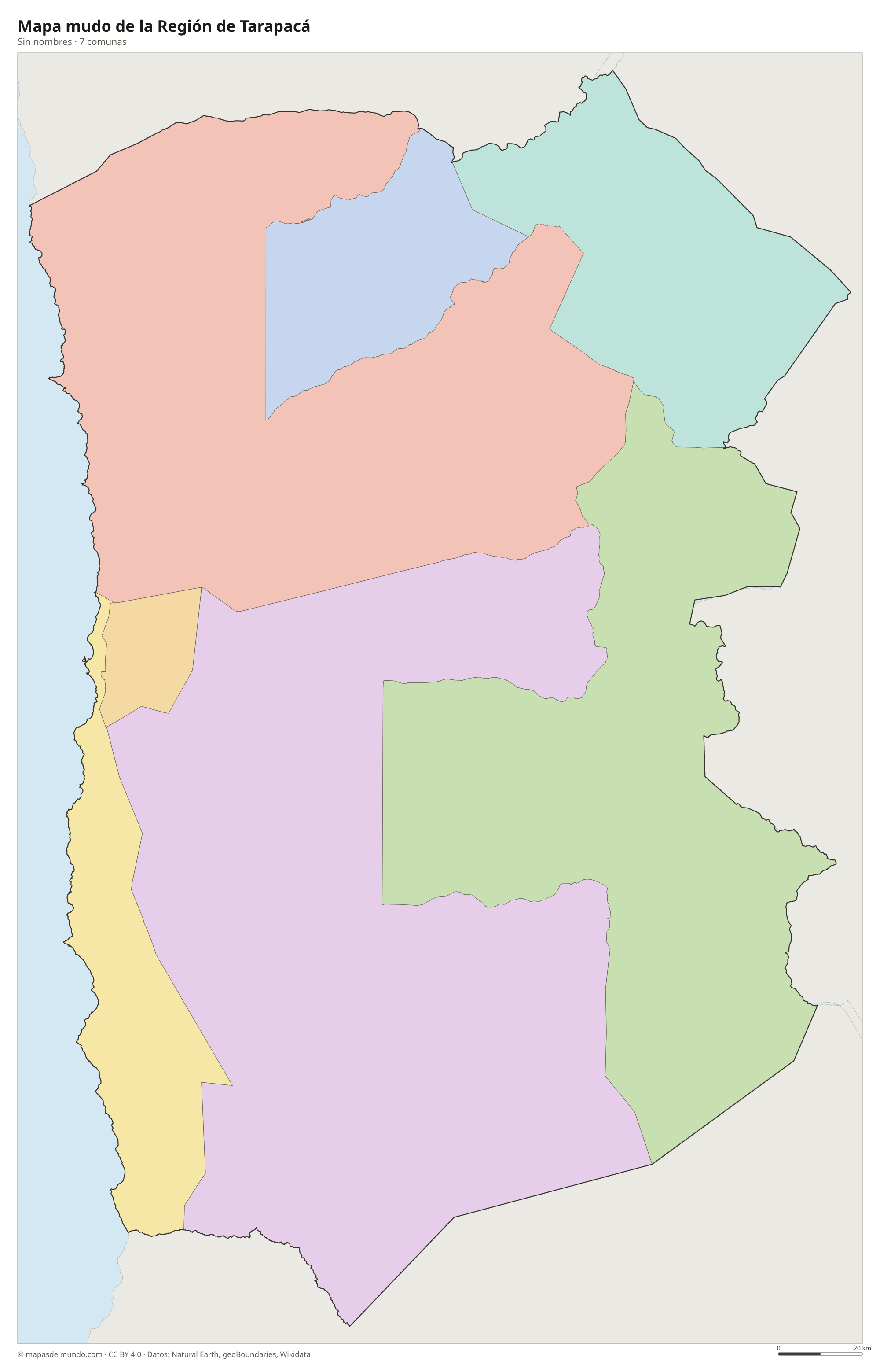 Mapa mudo de la Región de Tarapacá