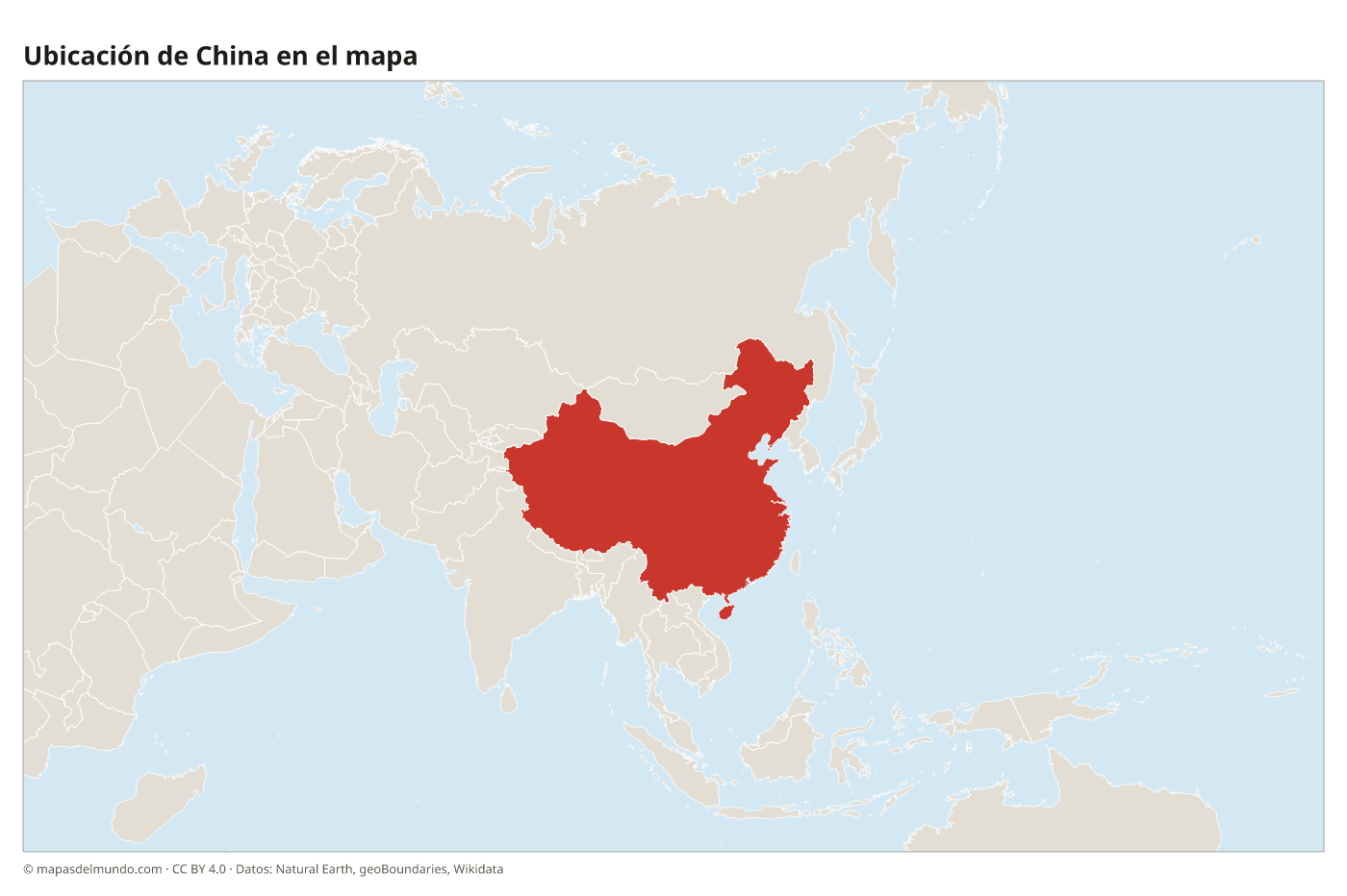 Ubicación de China en el mapa