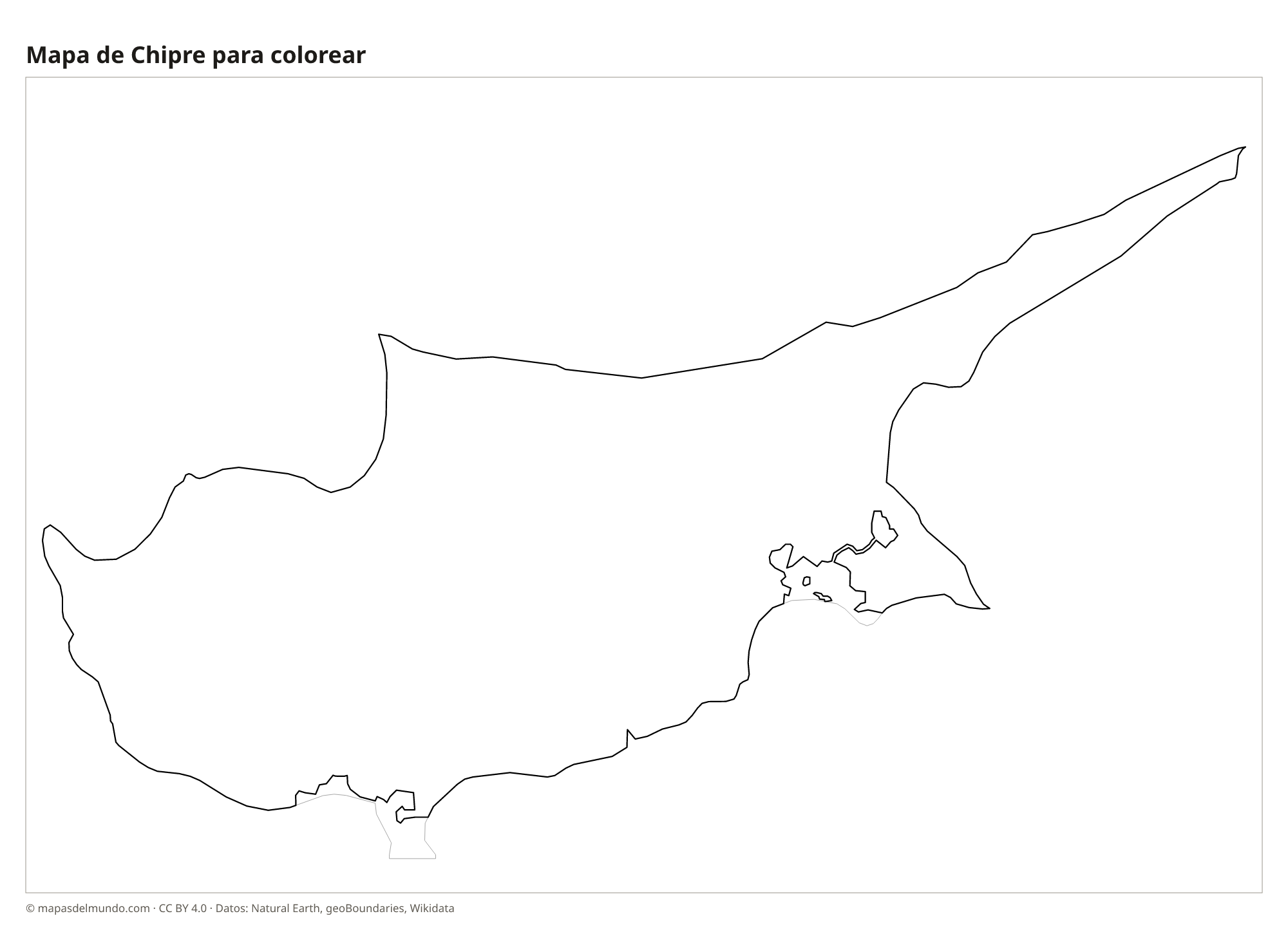 Mapa de Chipre para colorear
