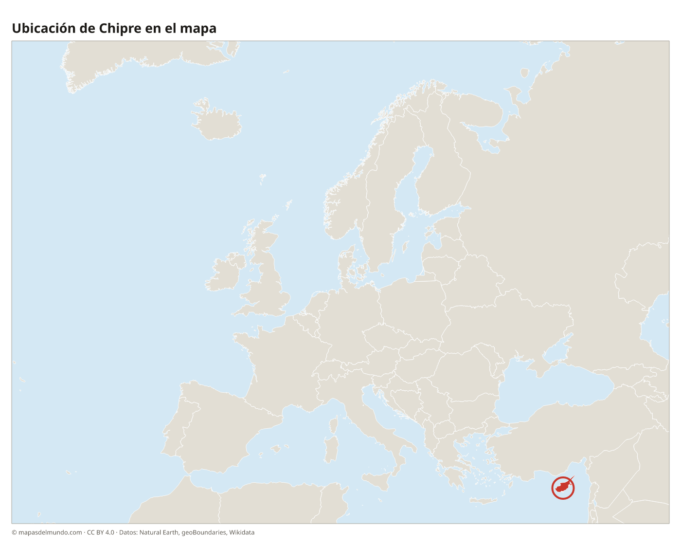 Ubicación de Chipre en el mapa