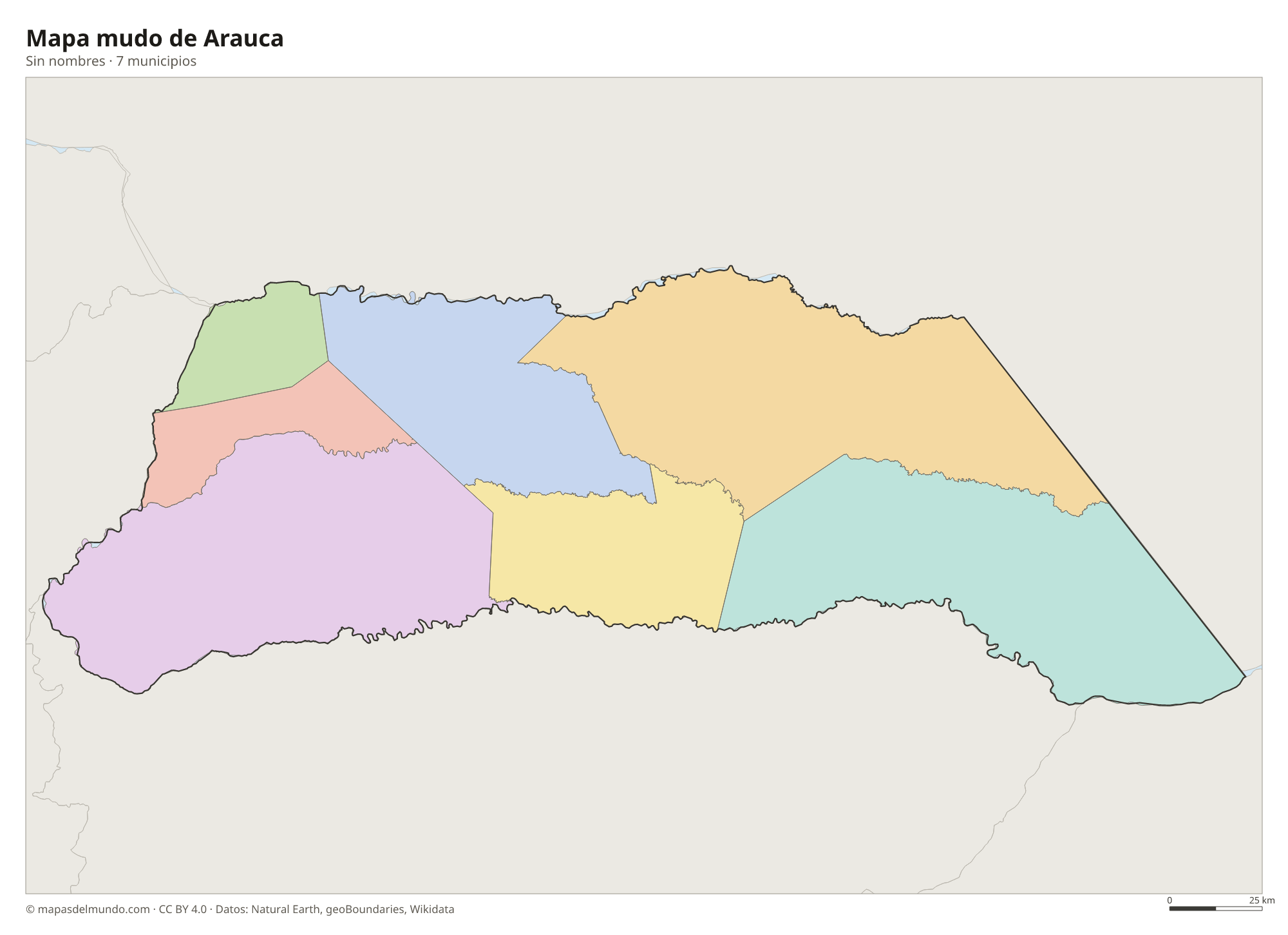 Mapa mudo de Arauca
