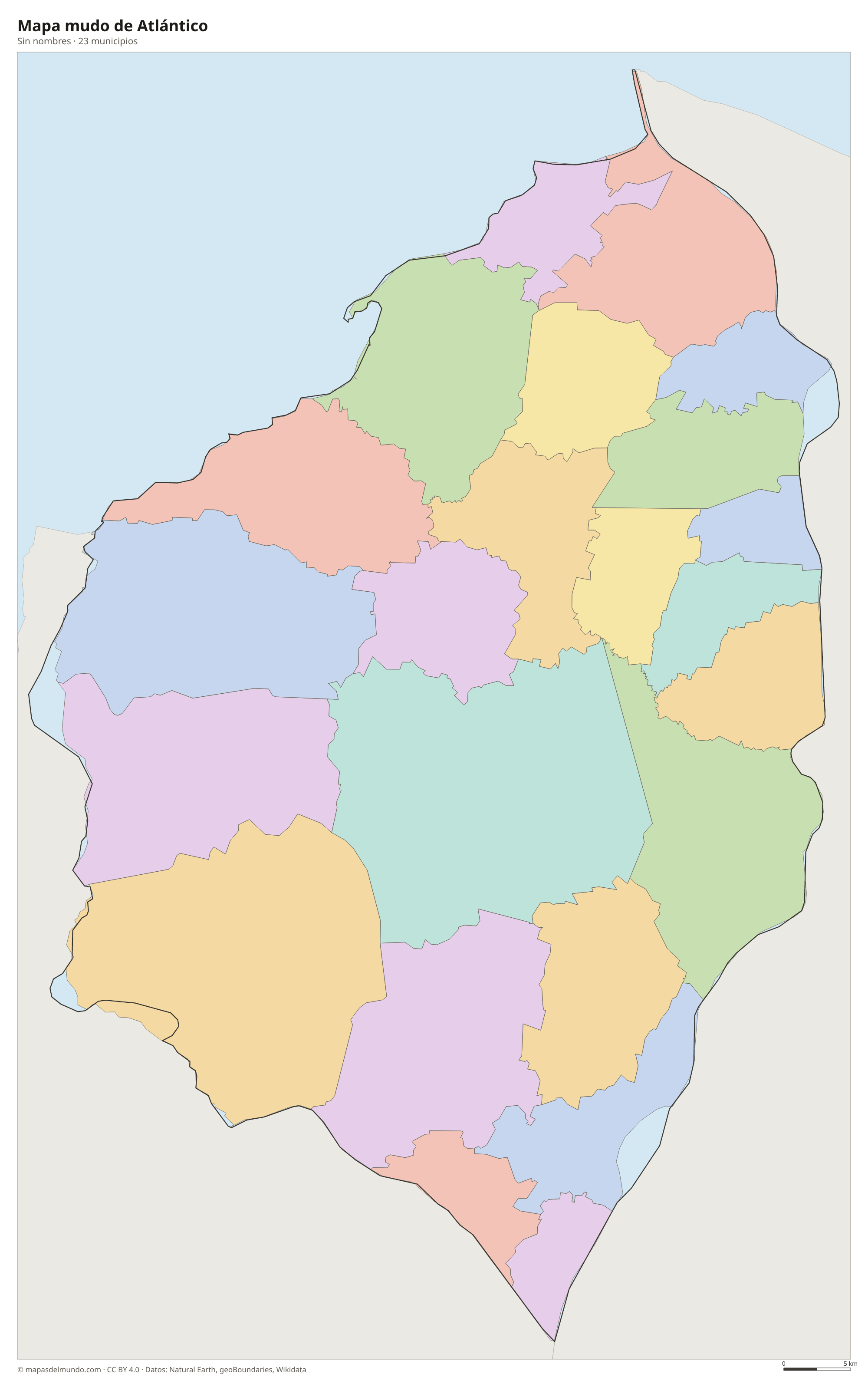 Mapa mudo de Atlántico
