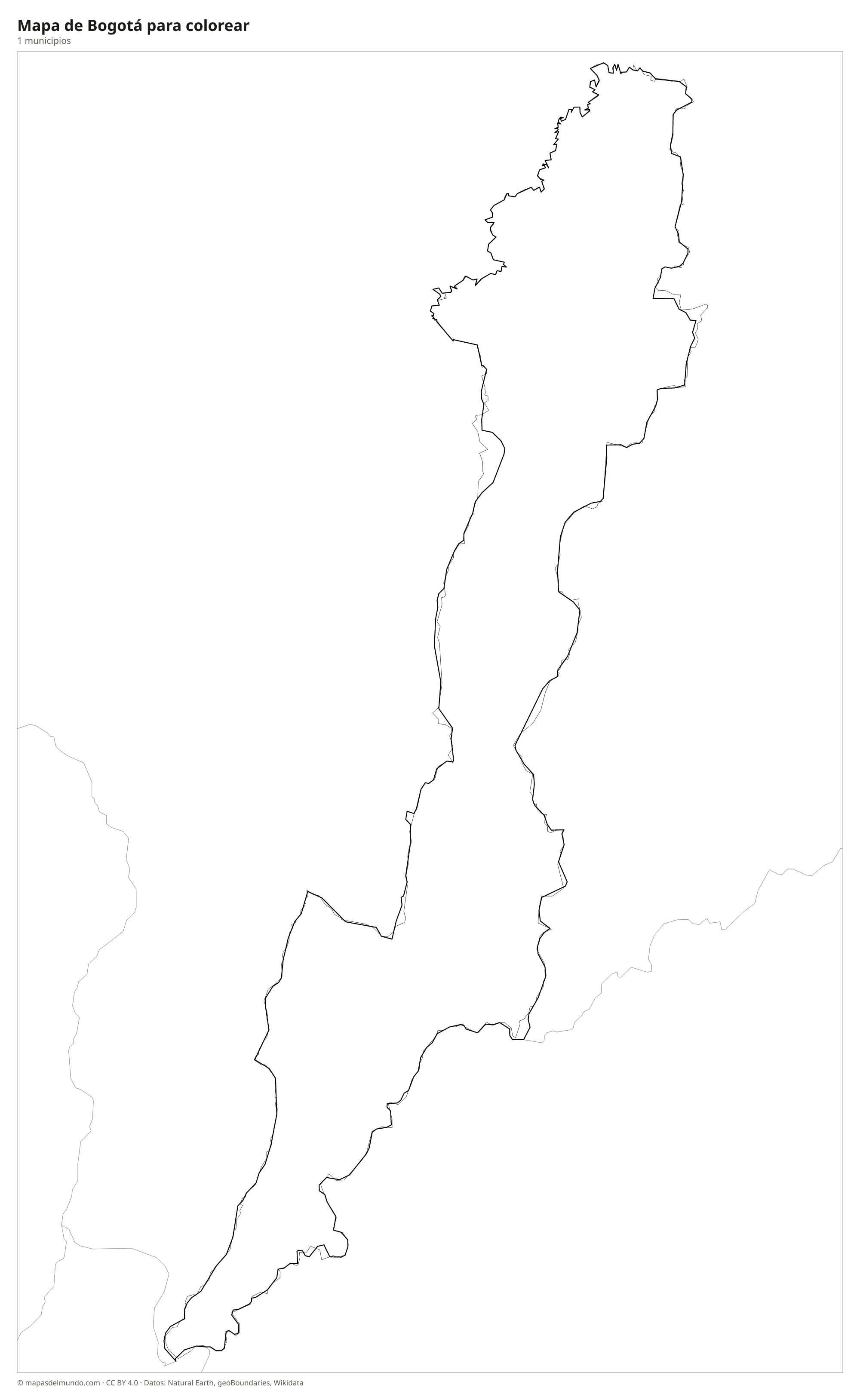 Mapa de Bogotá para colorear