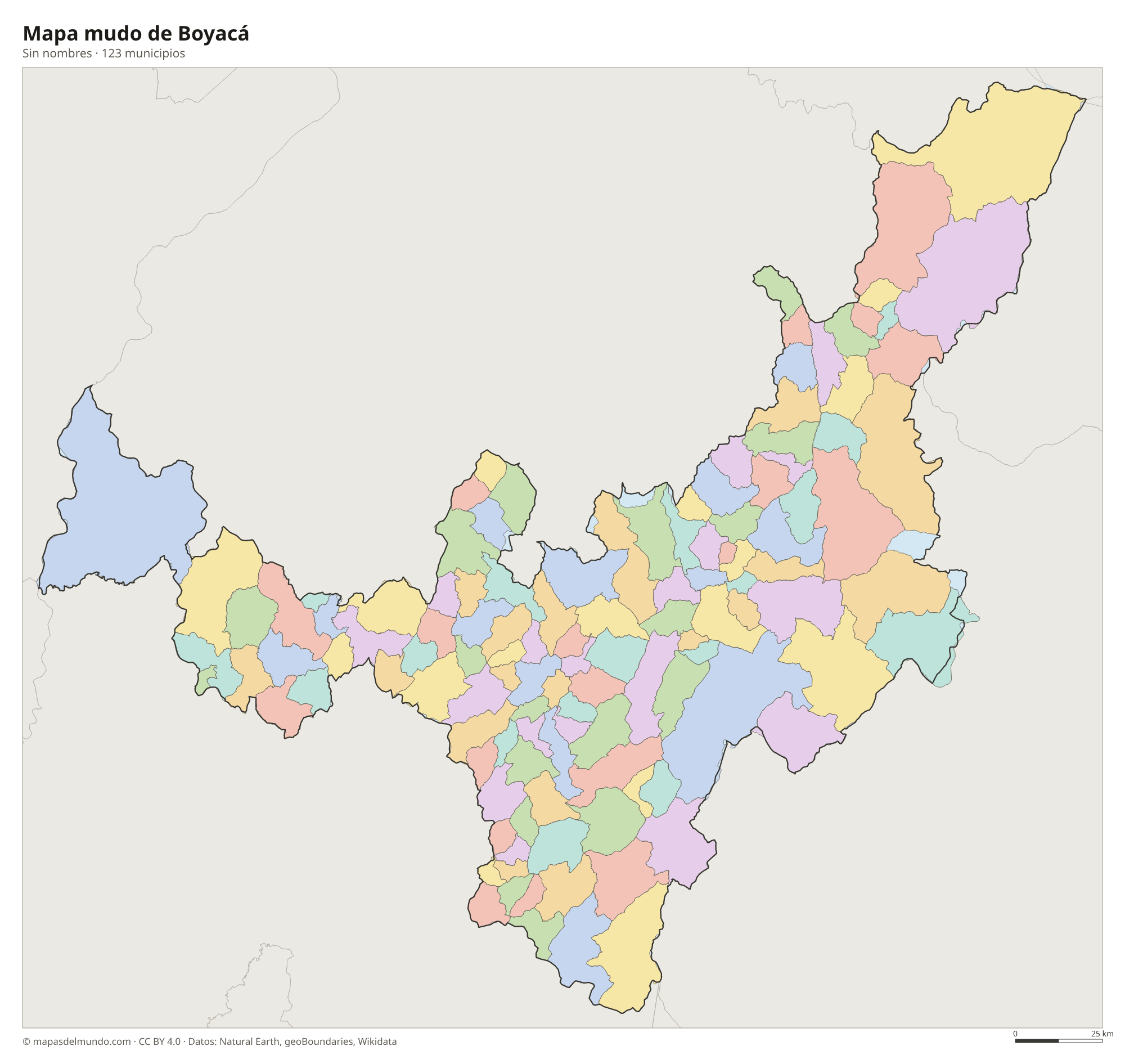 Mapa mudo de Boyacá
