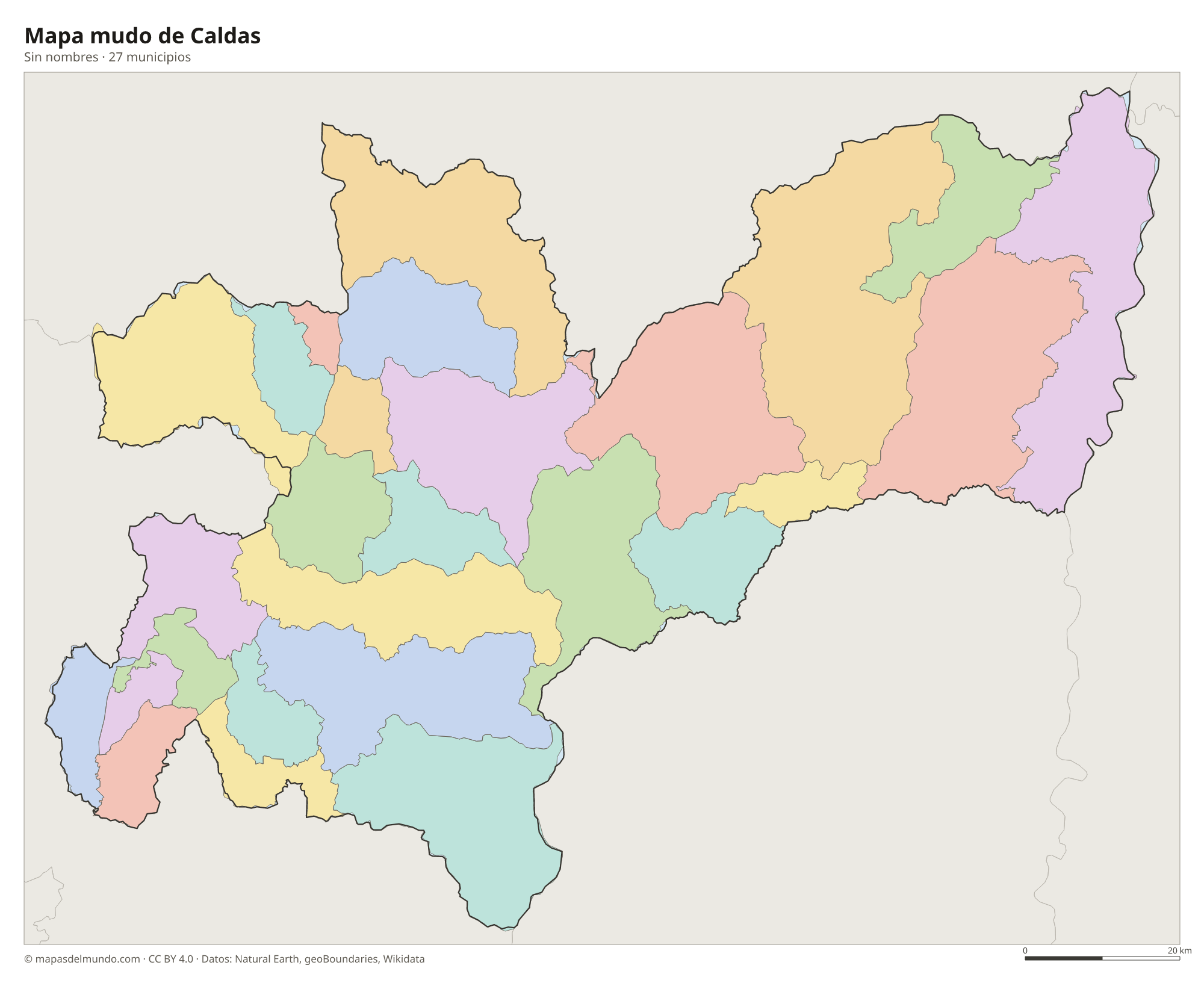 Mapa mudo de Caldas
