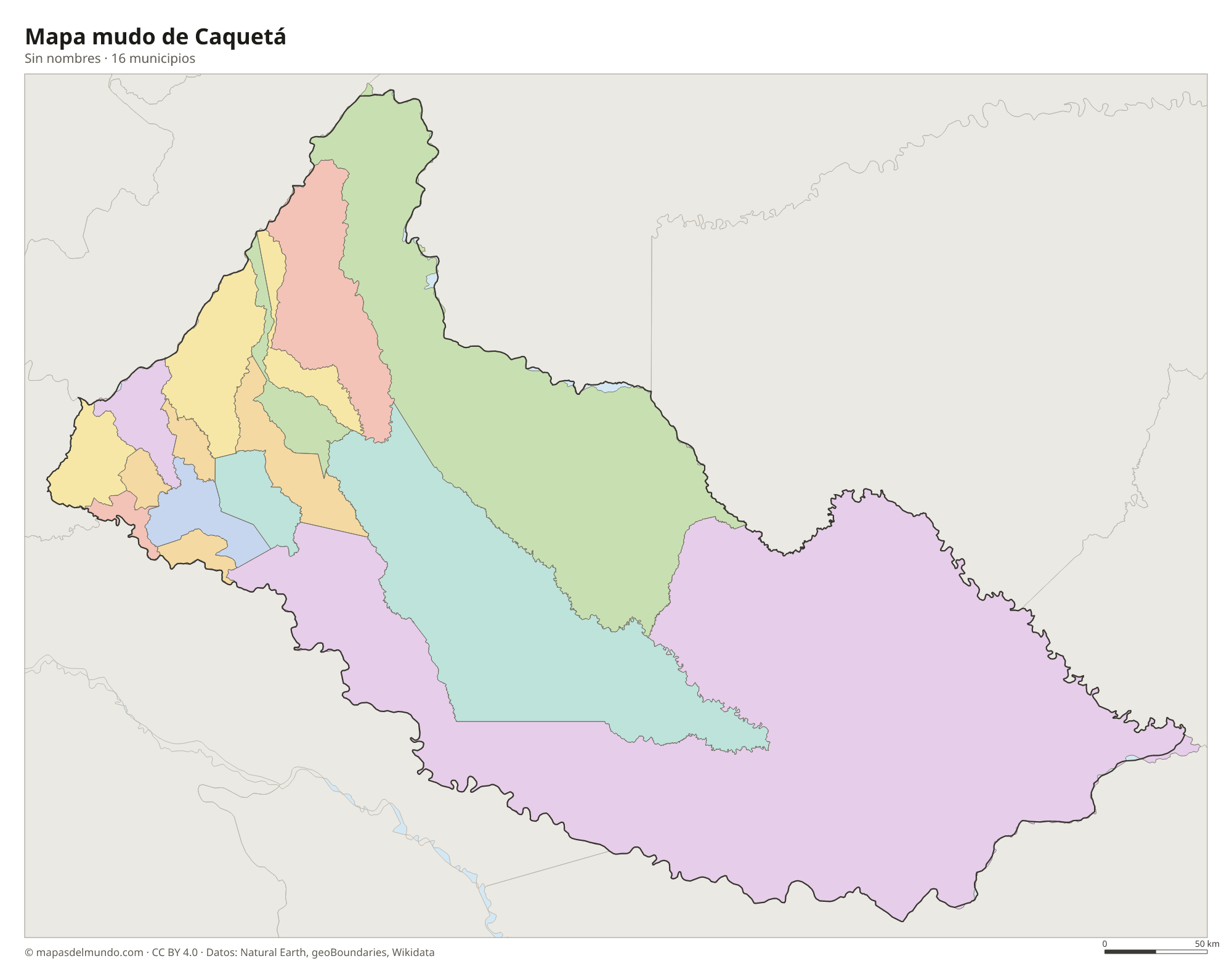 Mapa mudo de Caquetá