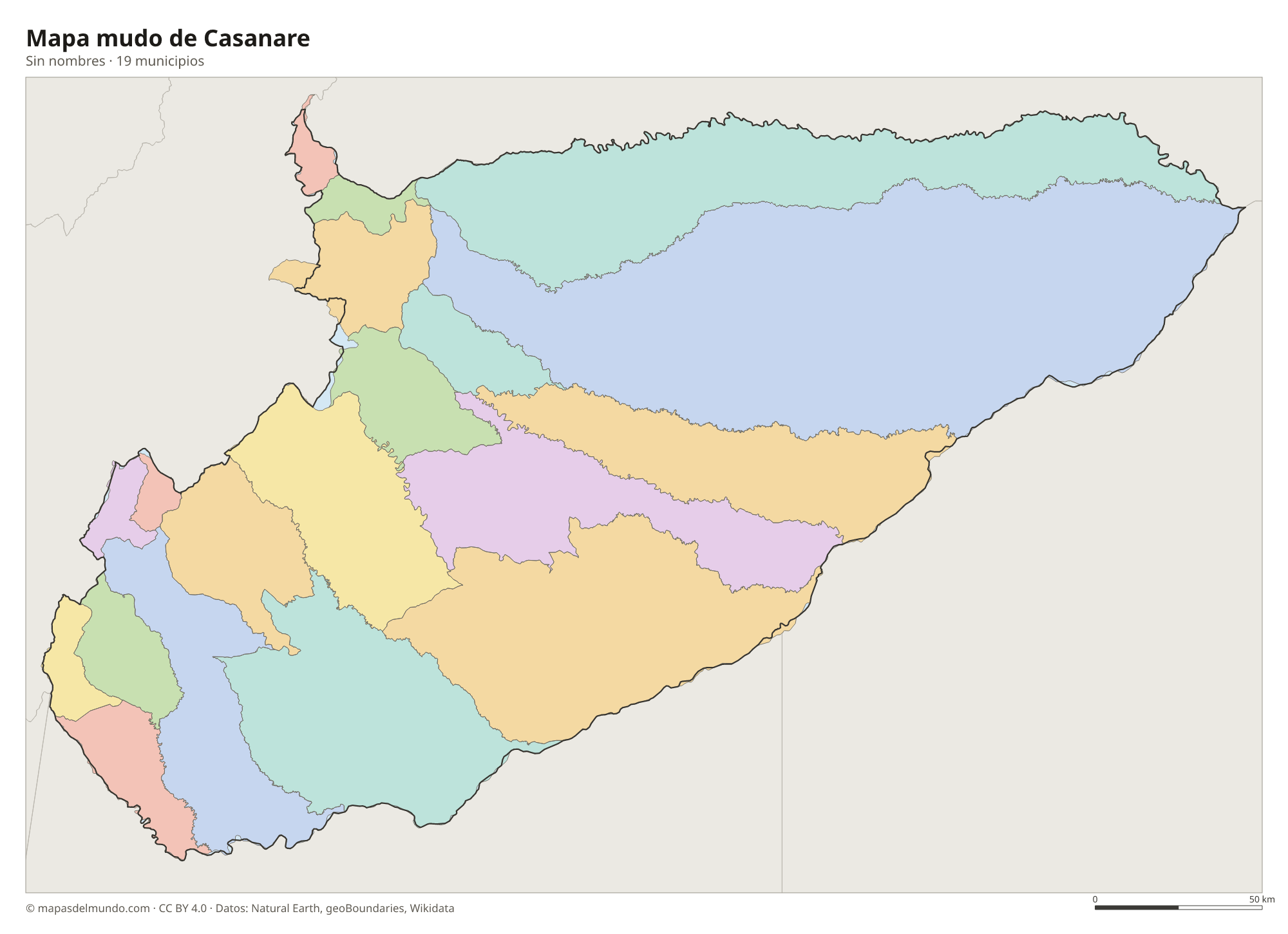 Mapa mudo de Casanare