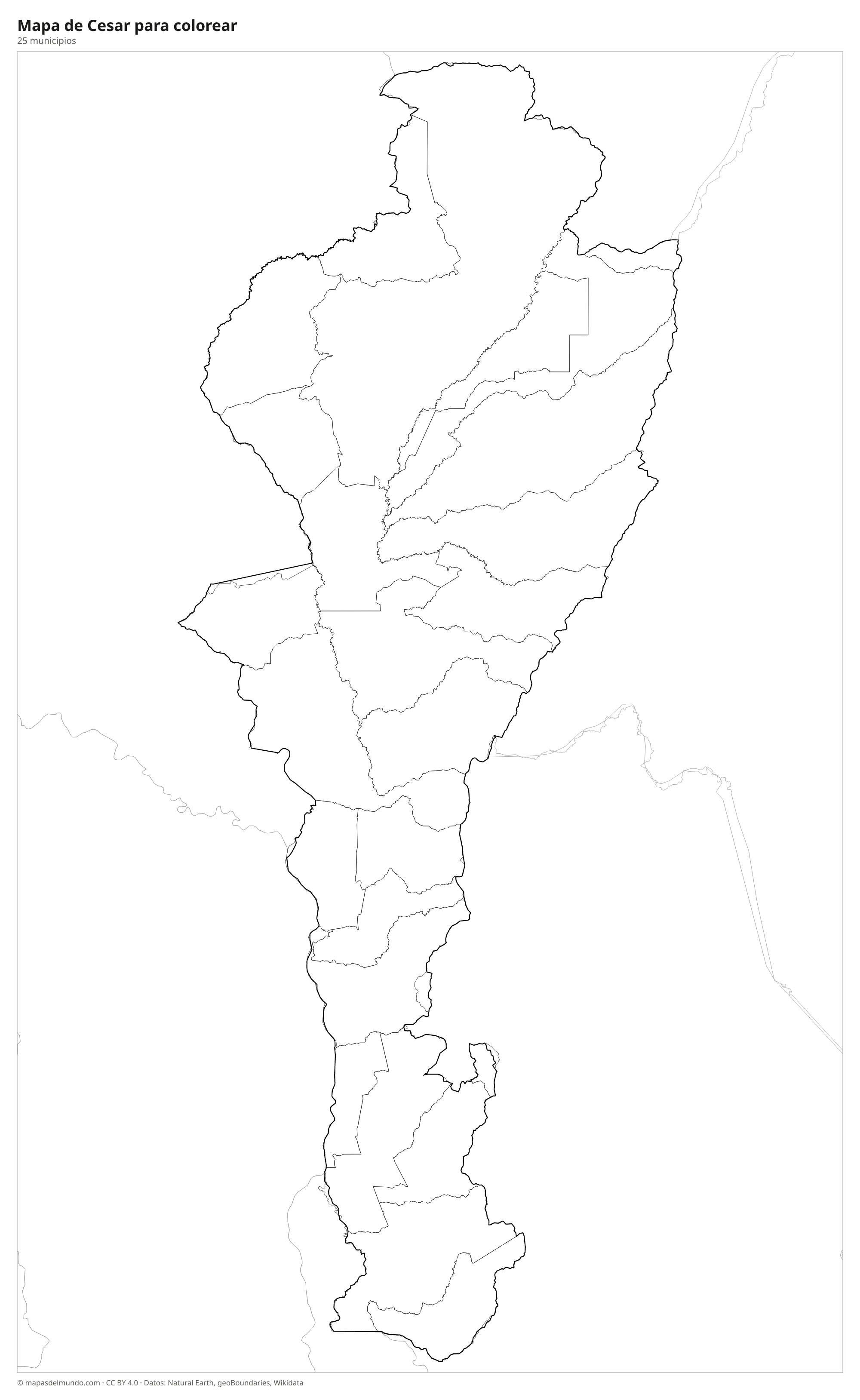 Mapa de Cesar para colorear