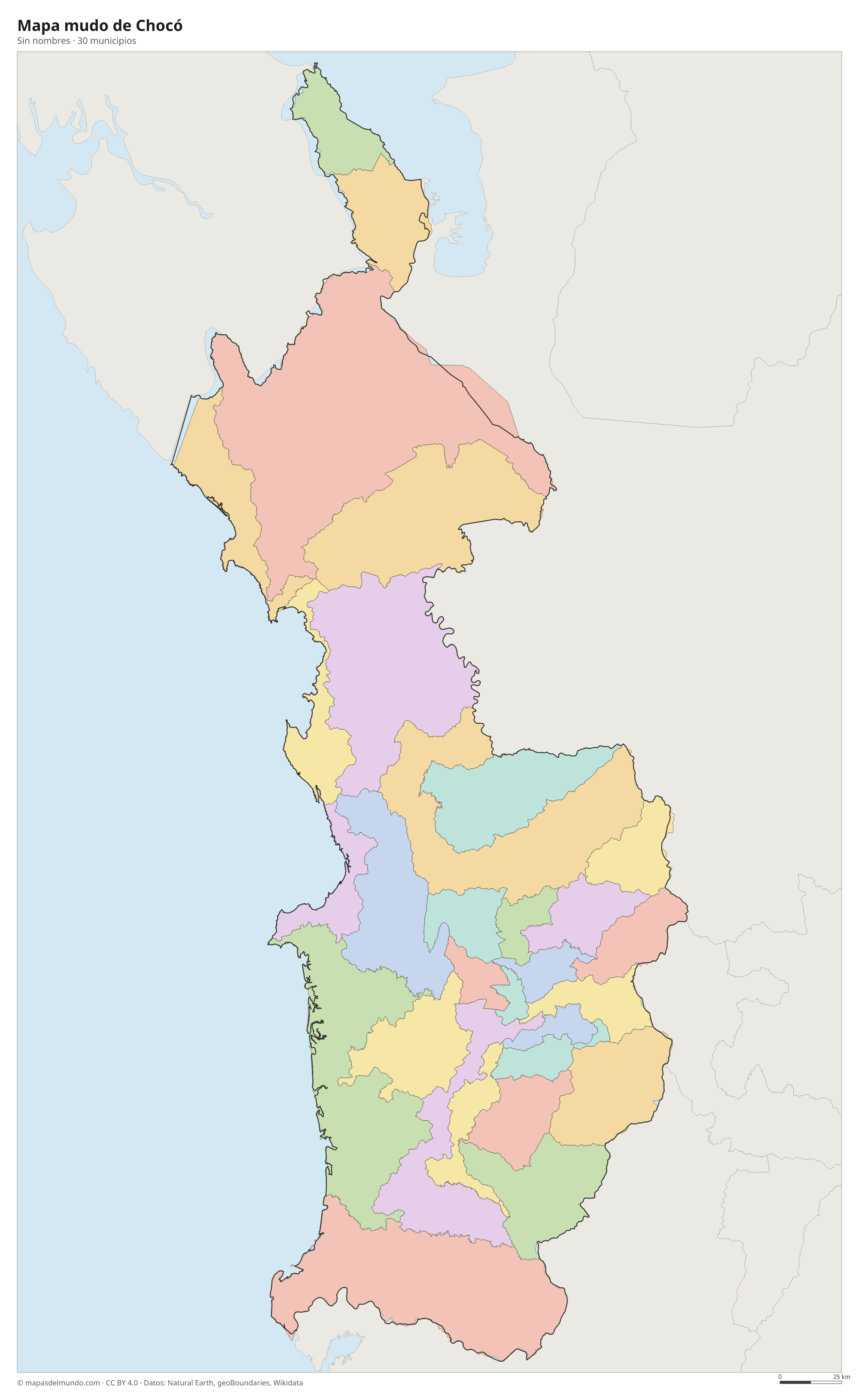 Mapa mudo de Chocó