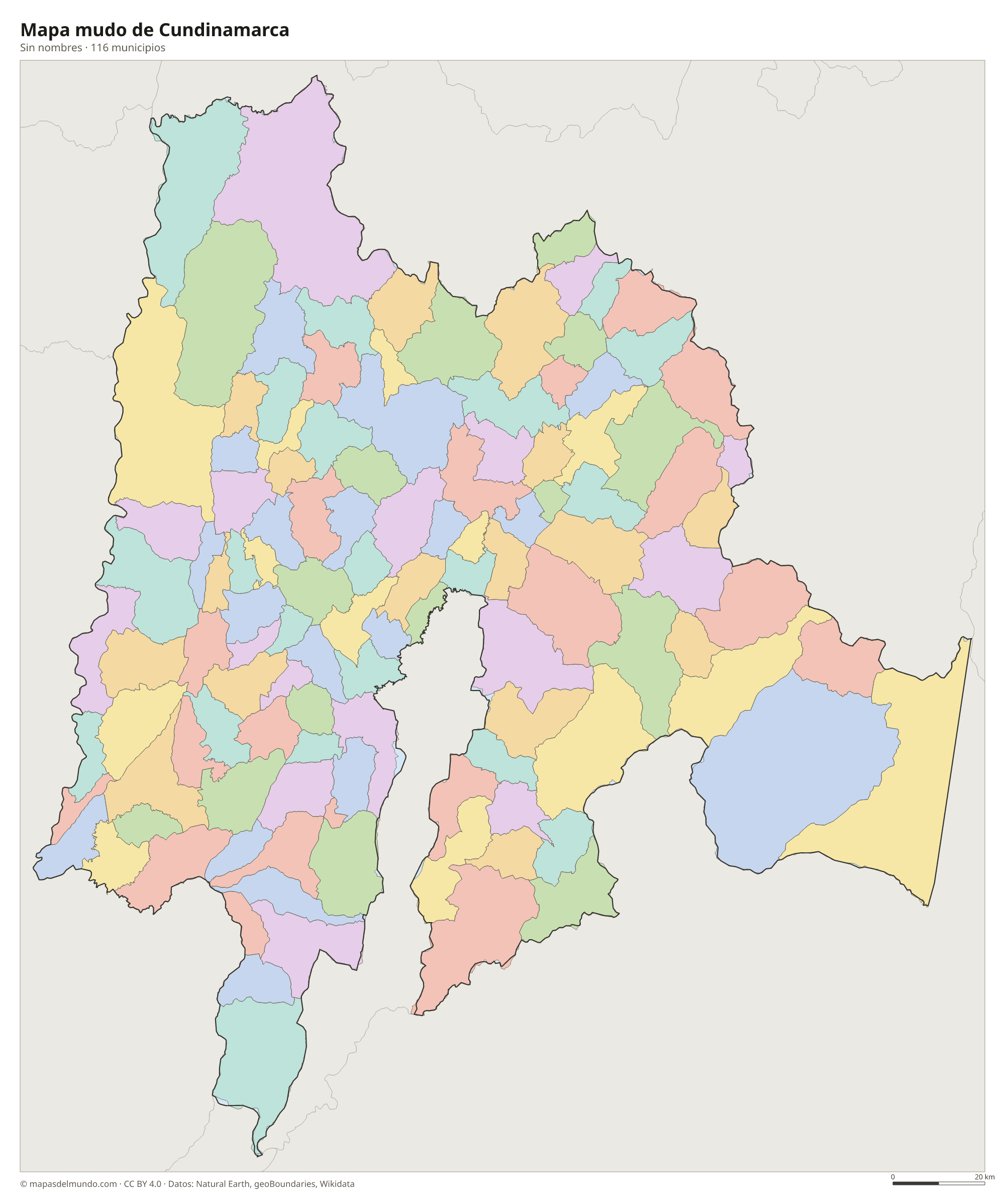 Mapa mudo de Cundinamarca