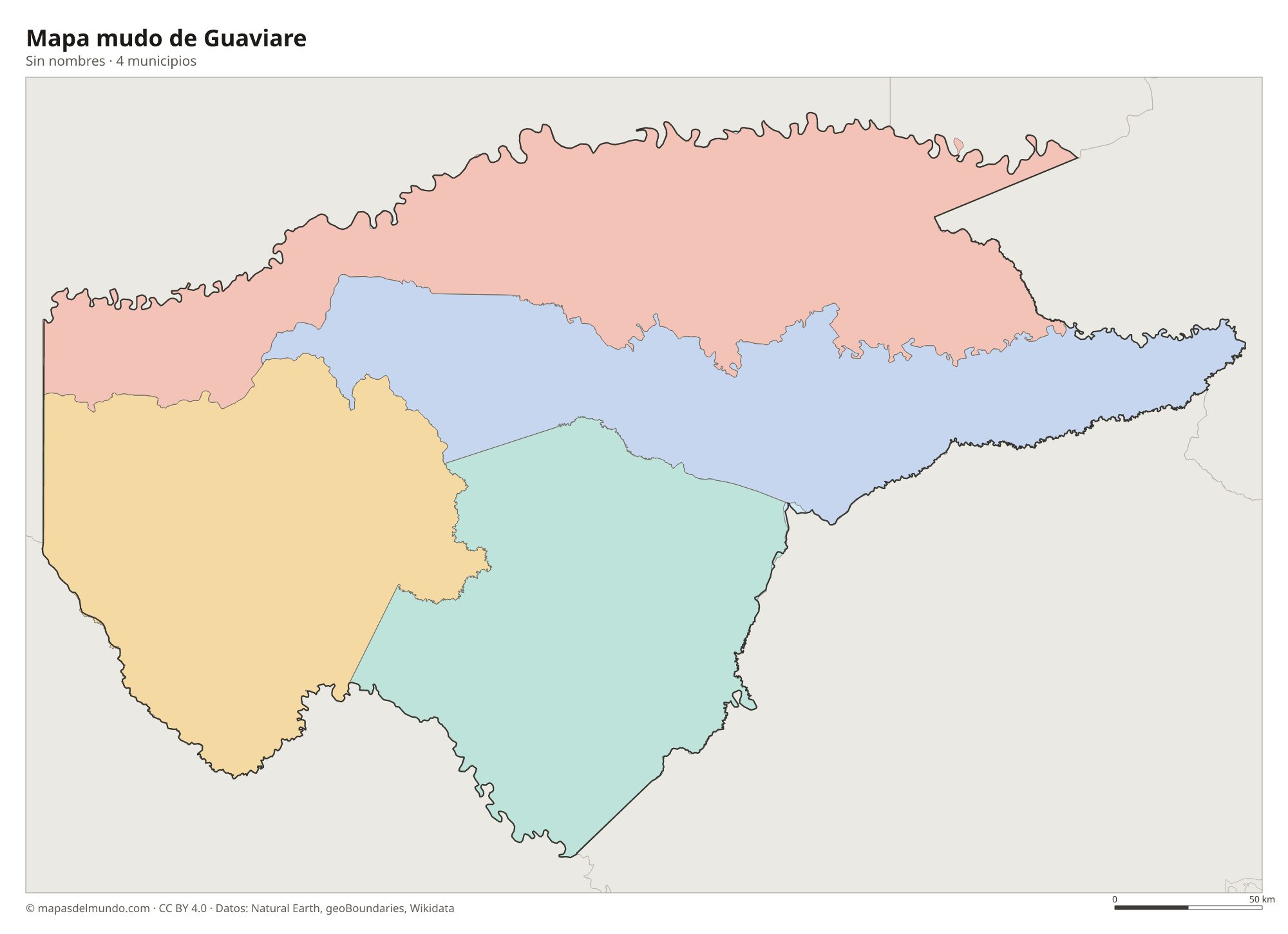 Mapa mudo de Guaviare