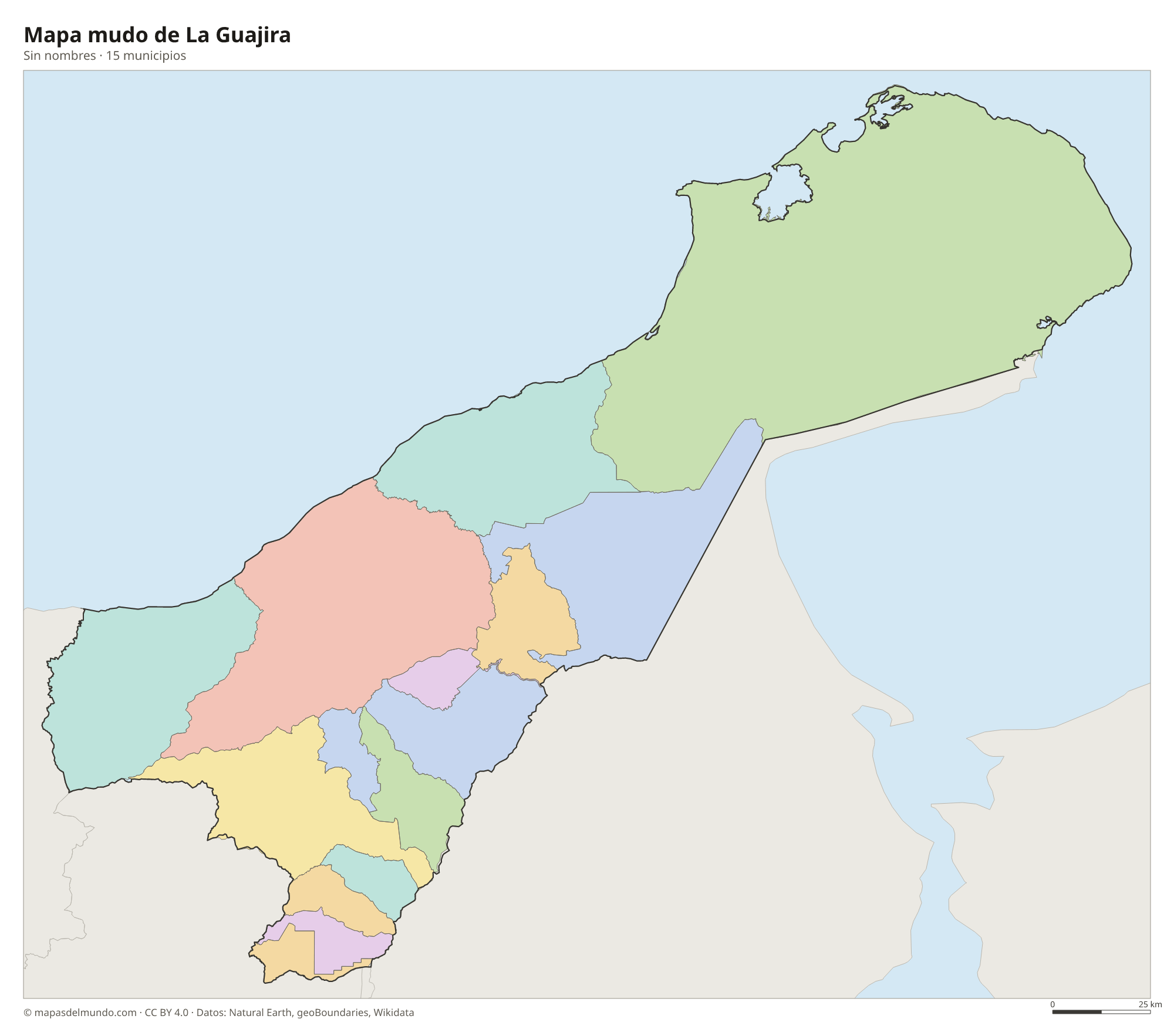 Mapa mudo de La Guajira