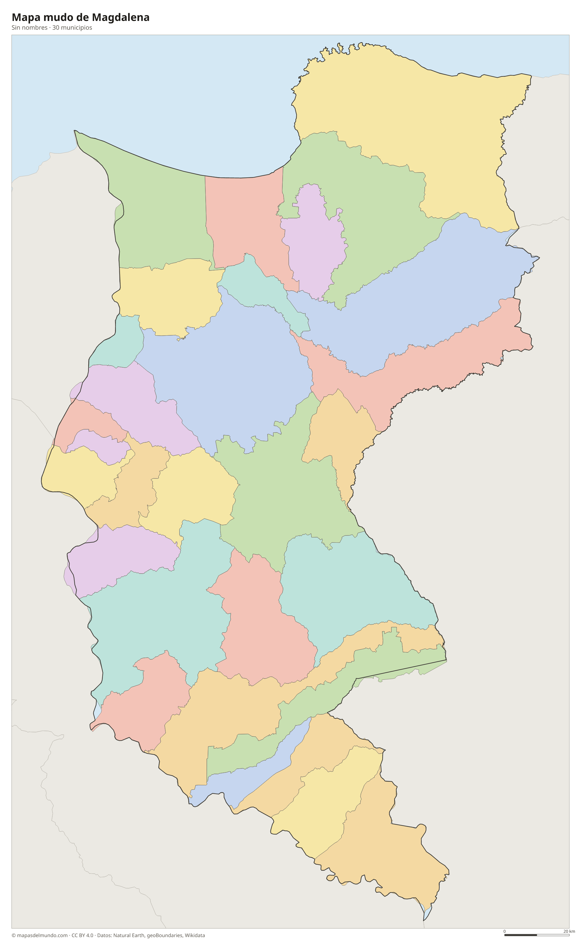 Mapa mudo de Magdalena