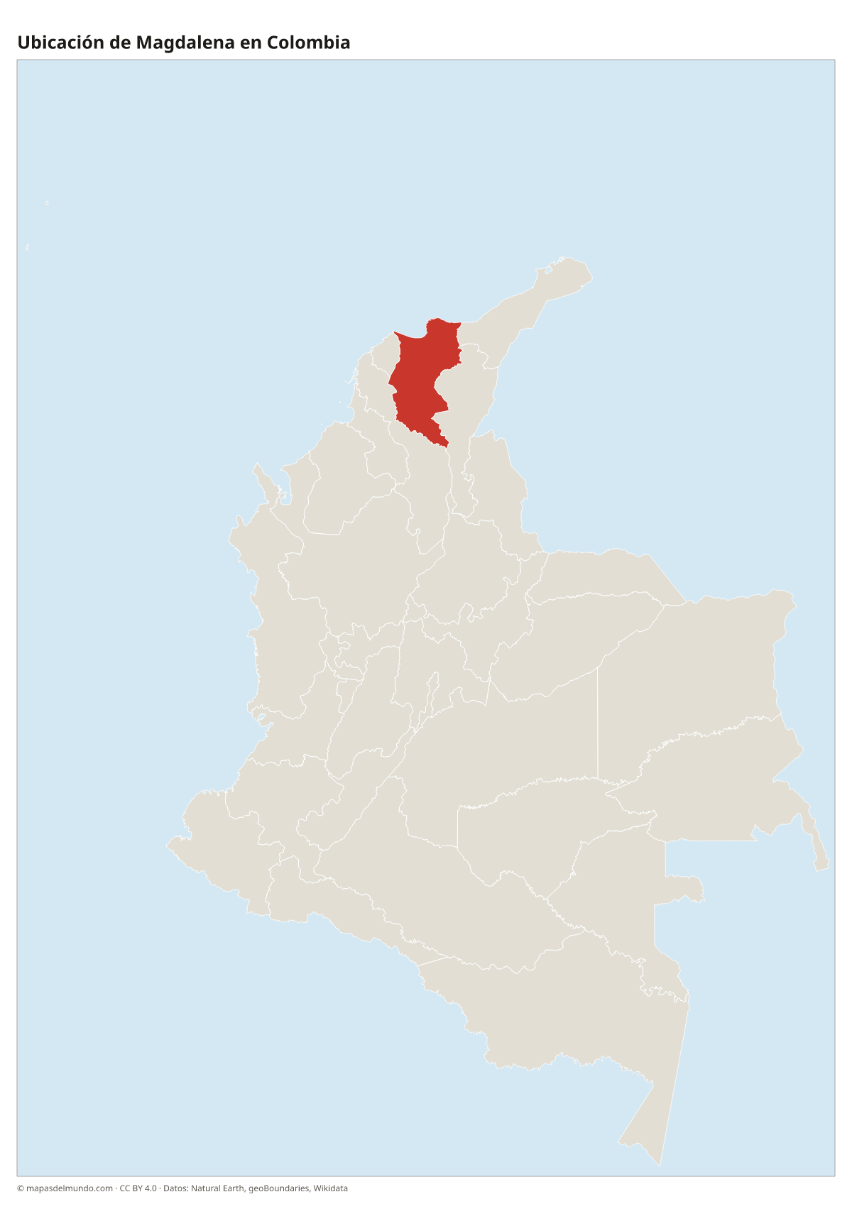Ubicación de Magdalena en el mapa de Colombia