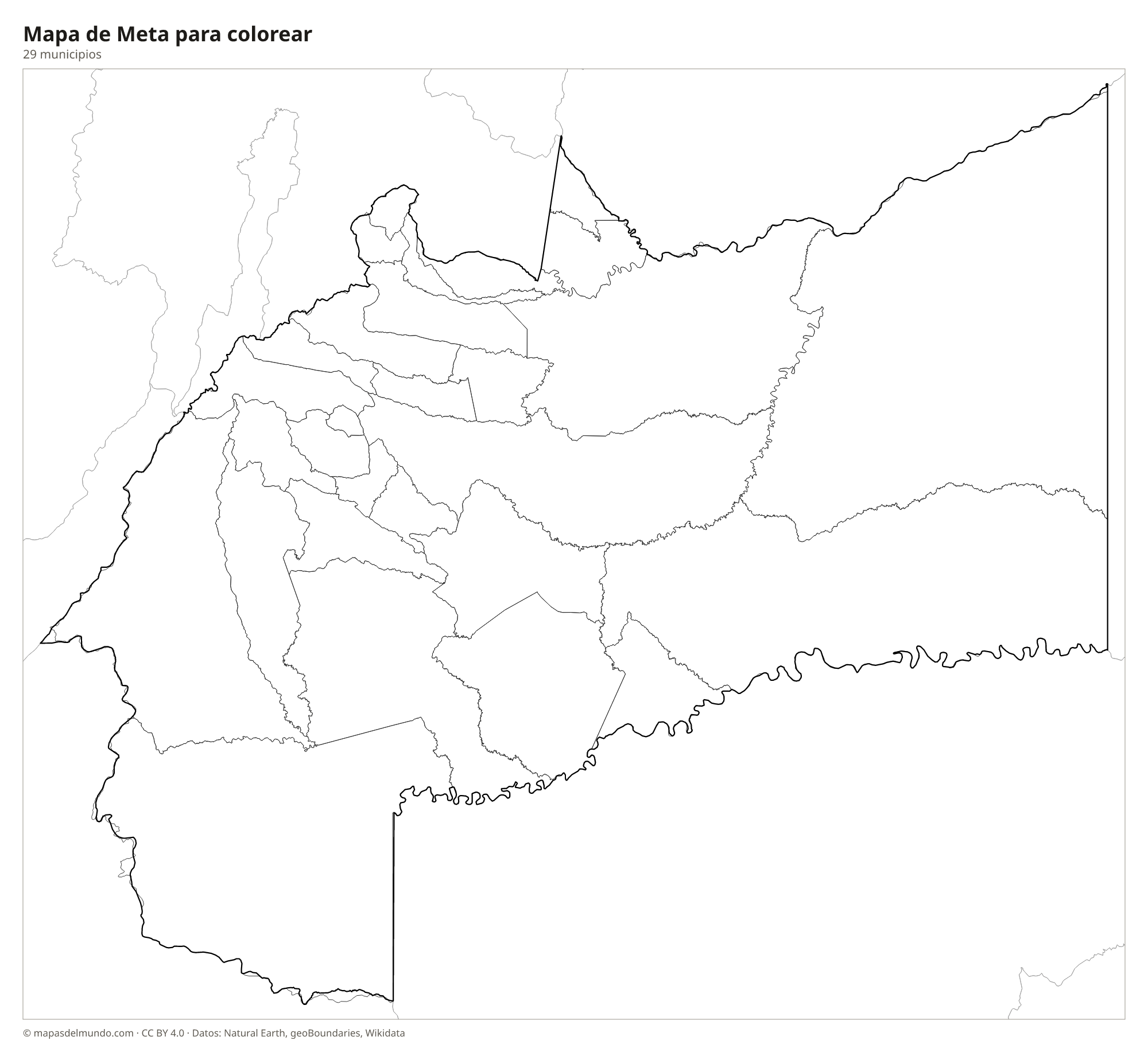Mapa de Meta para colorear