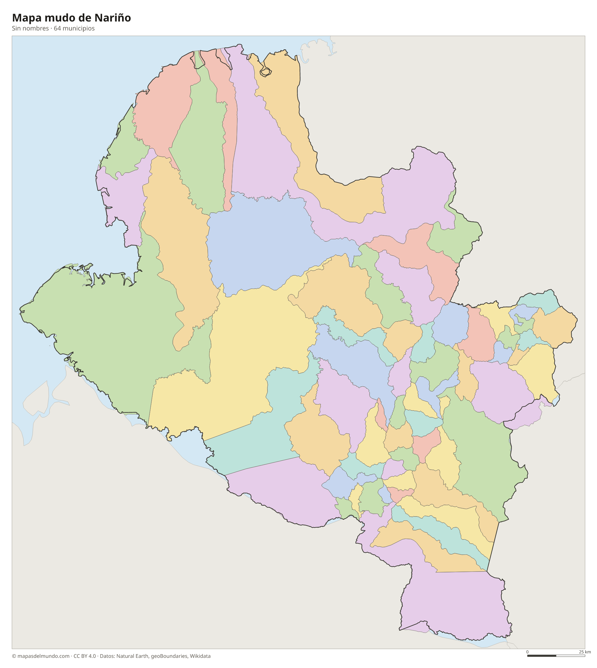 Mapa mudo de Nariño