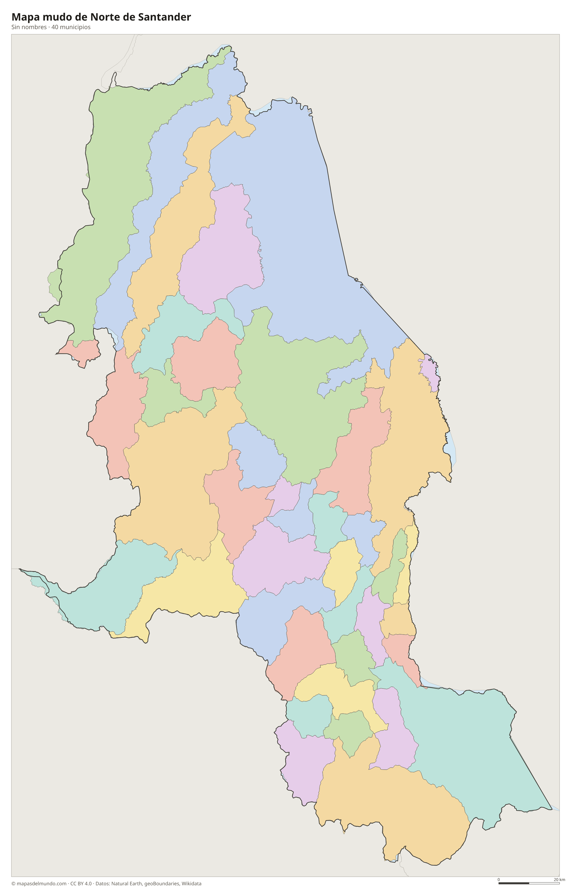 Mapa mudo de Norte de Santander