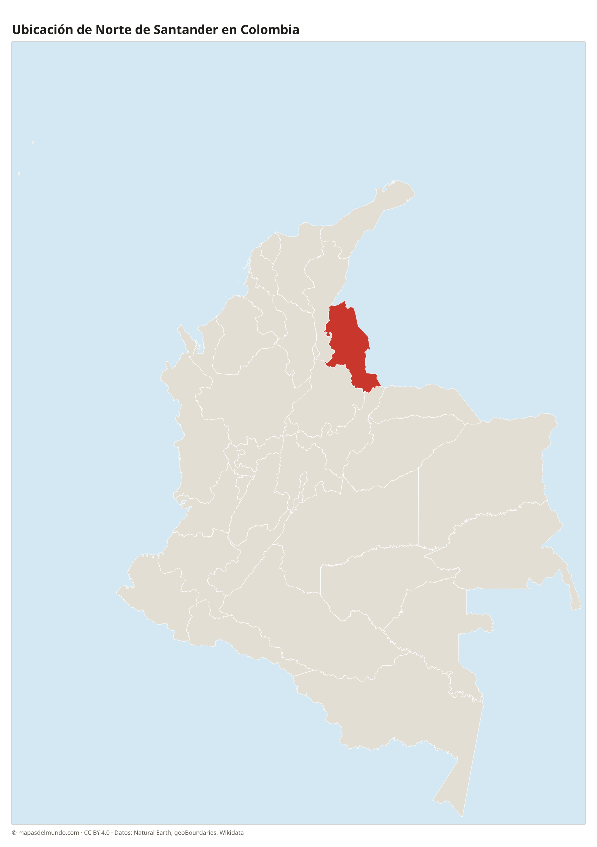 Ubicación de Norte de Santander en el mapa de Colombia