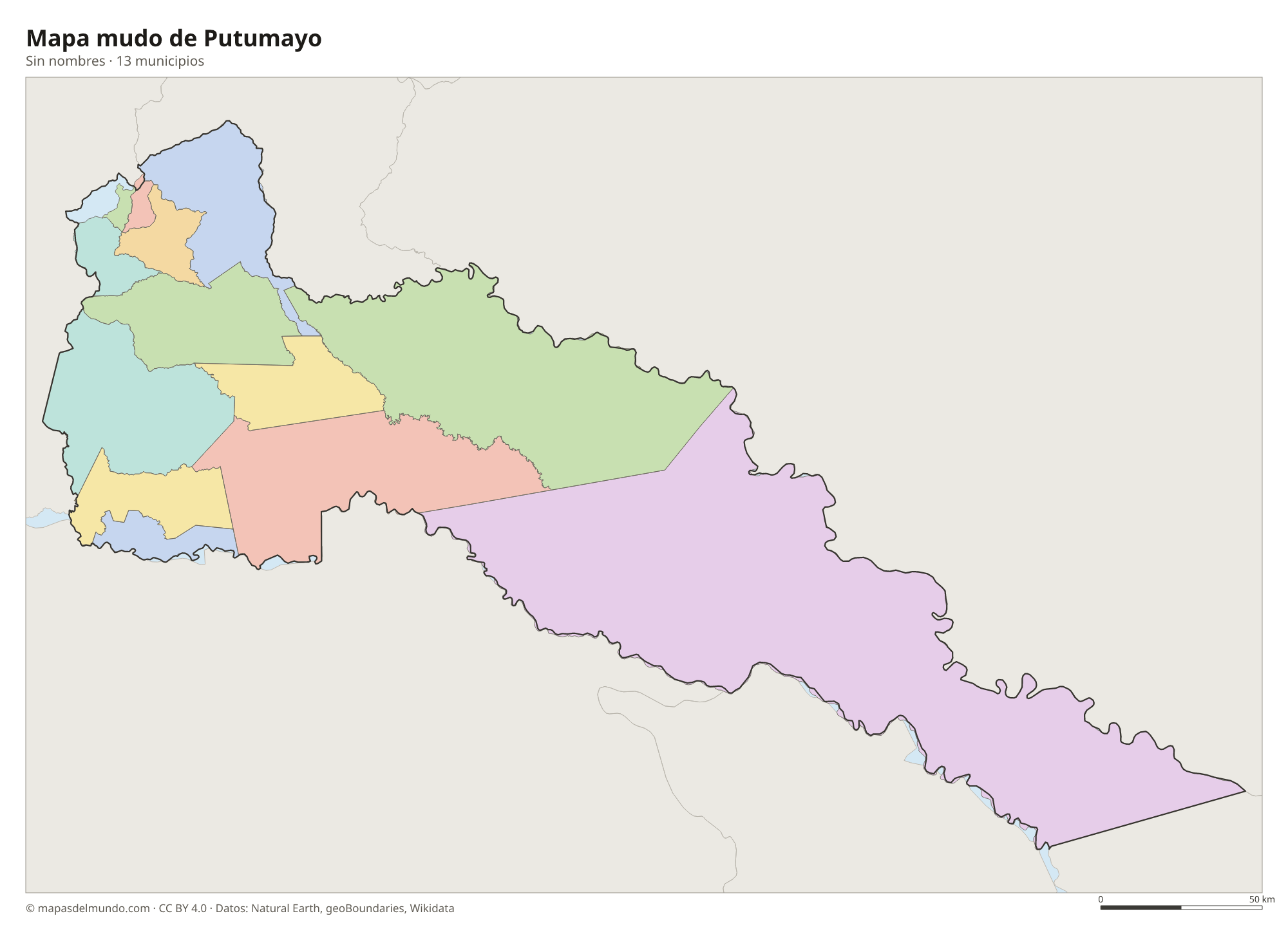 Mapa mudo de Putumayo