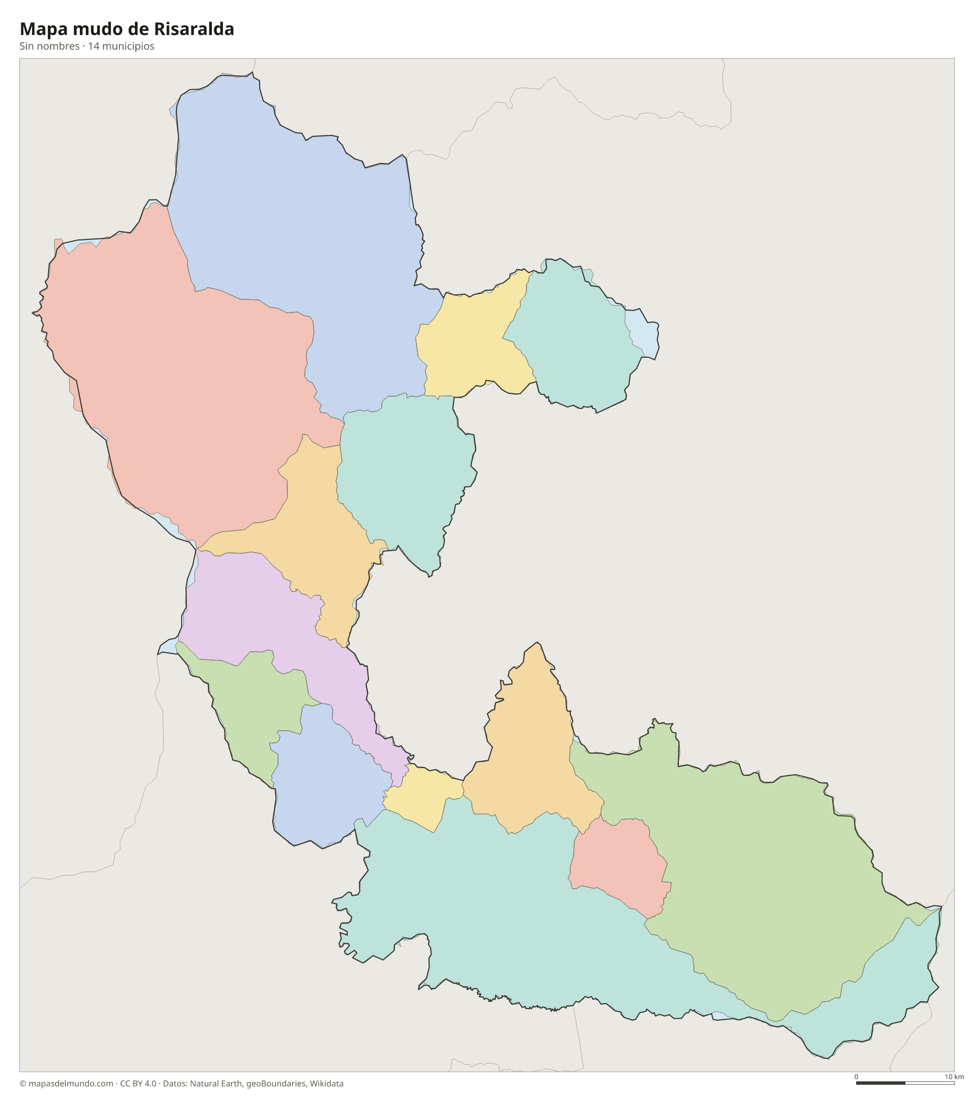 Mapa mudo de Risaralda