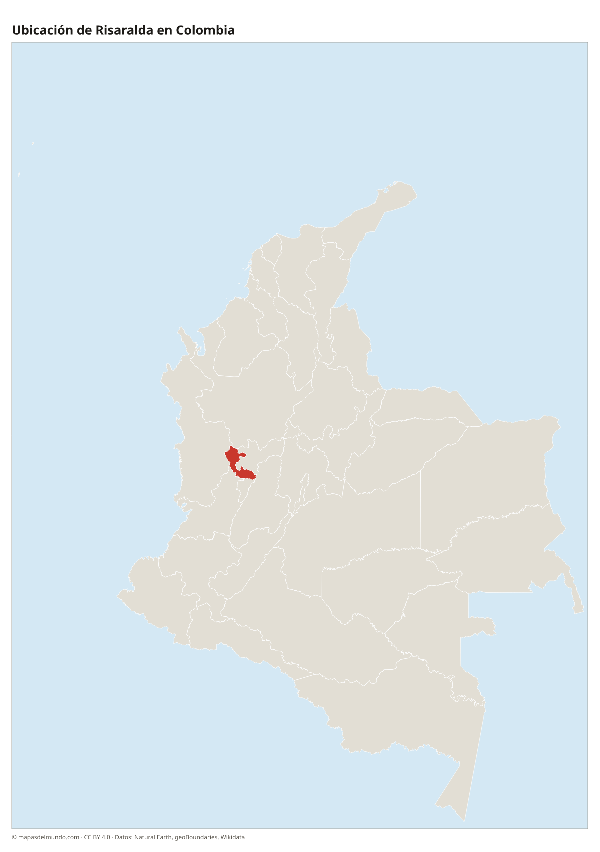 Ubicación de Risaralda en el mapa de Colombia