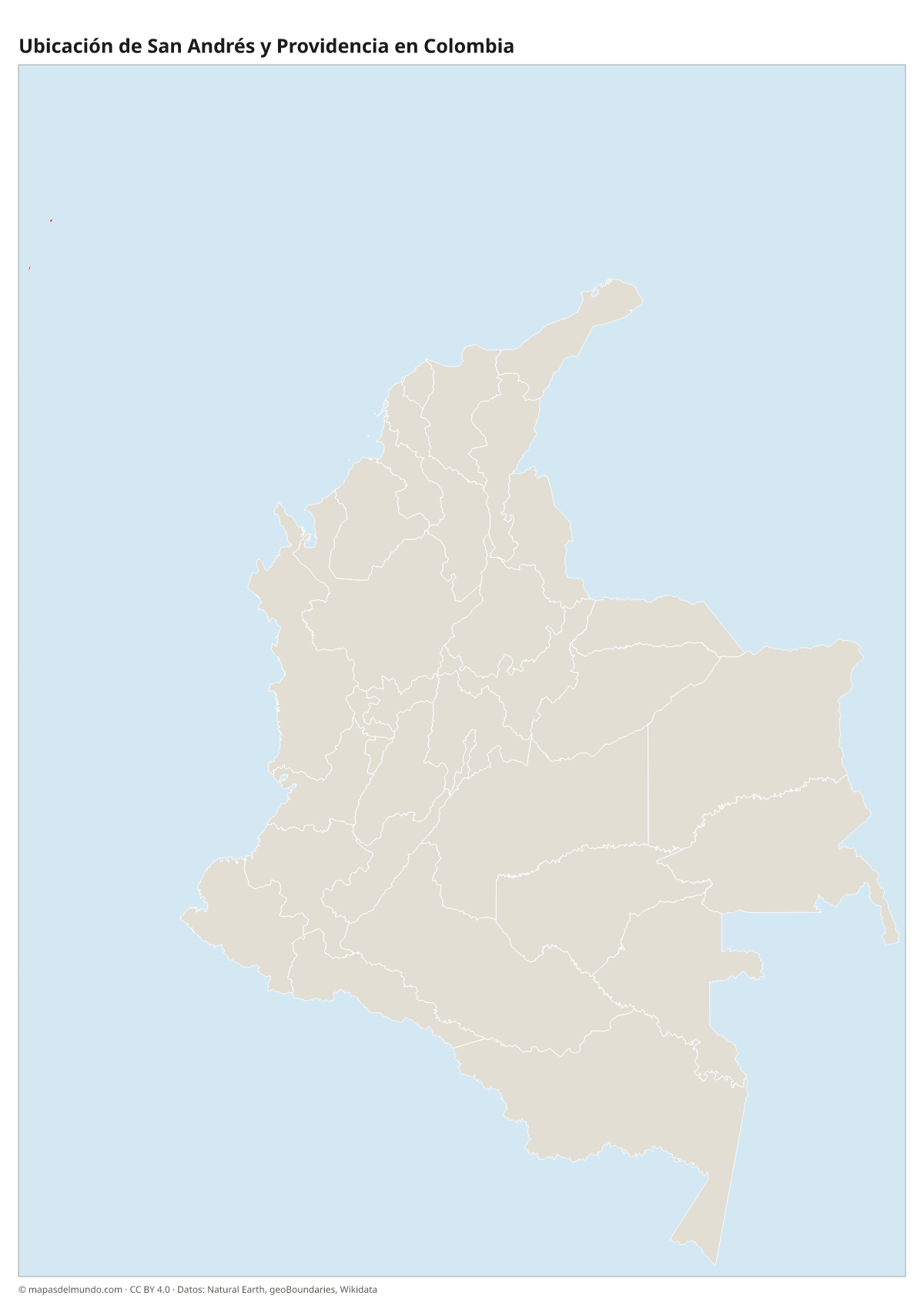 Ubicación de San Andrés y Providencia en el mapa de Colombia