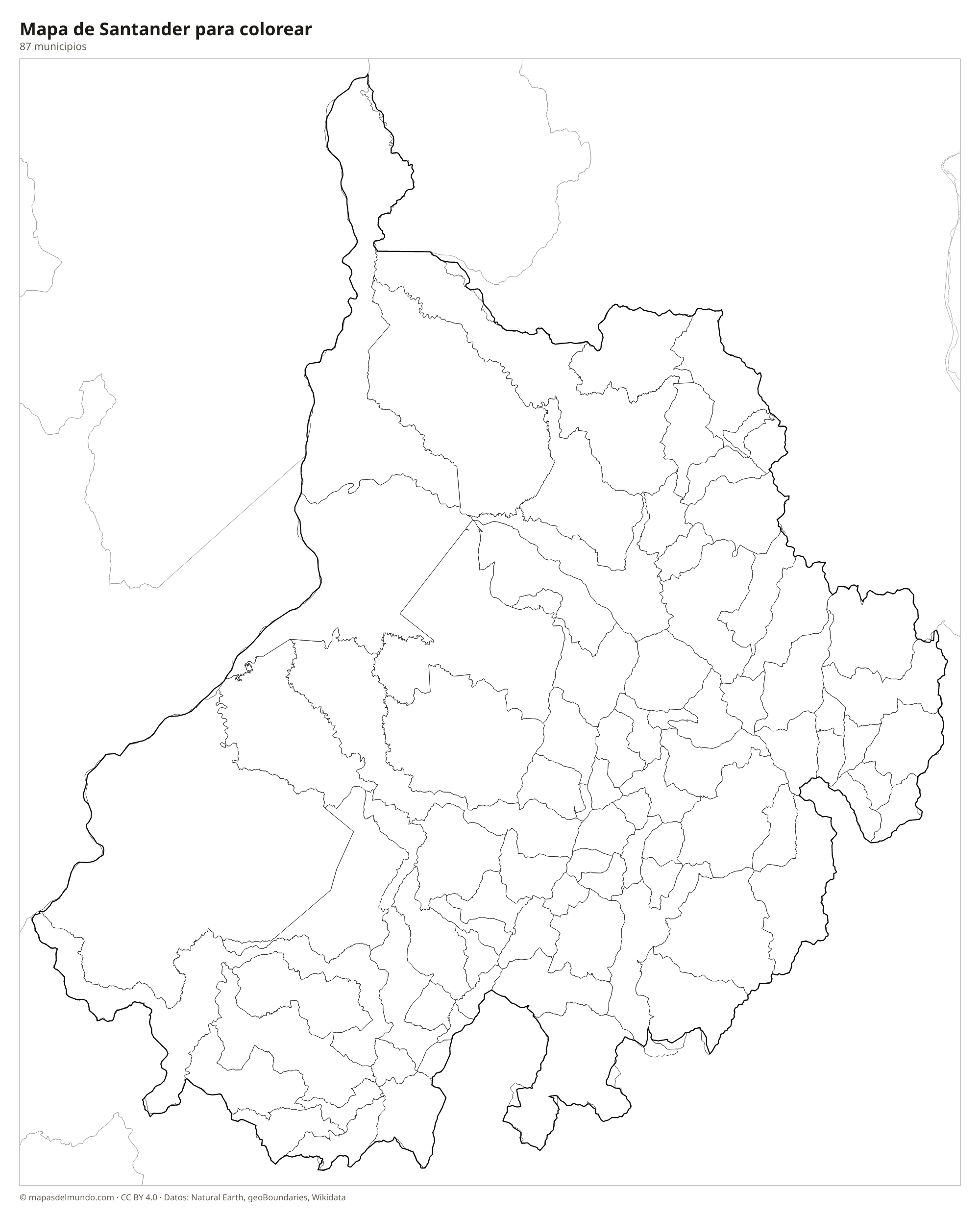 Mapa de Santander para colorear