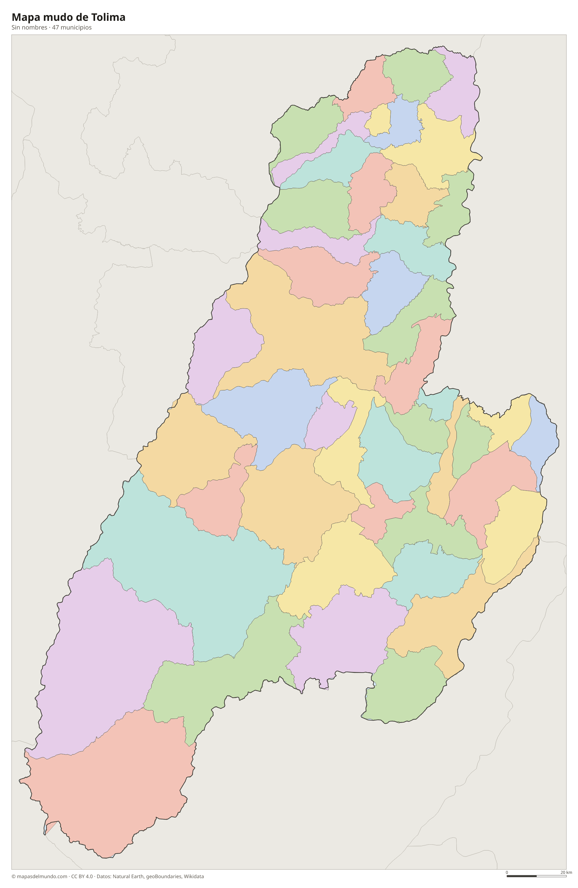 Mapa mudo de Tolima